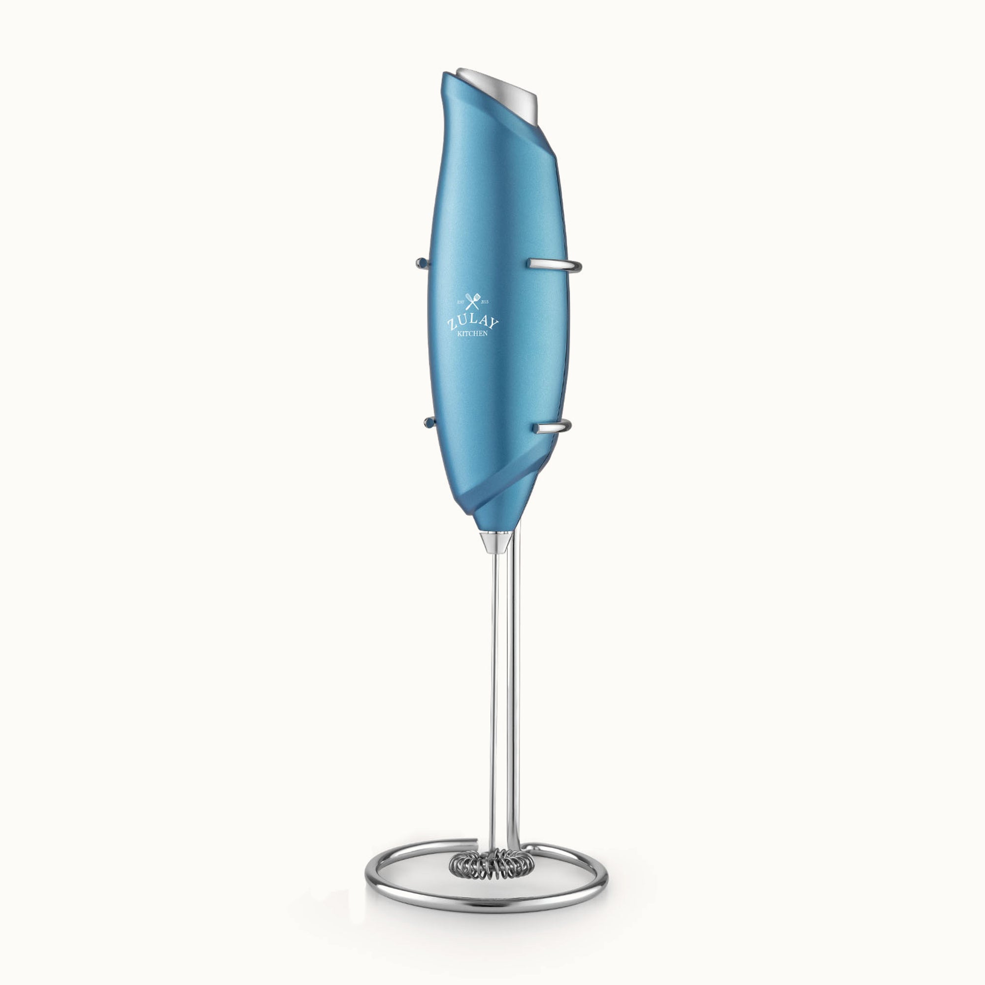 One Touch Milk Frother-Metallic Ice Blue by Zulay Kitchen