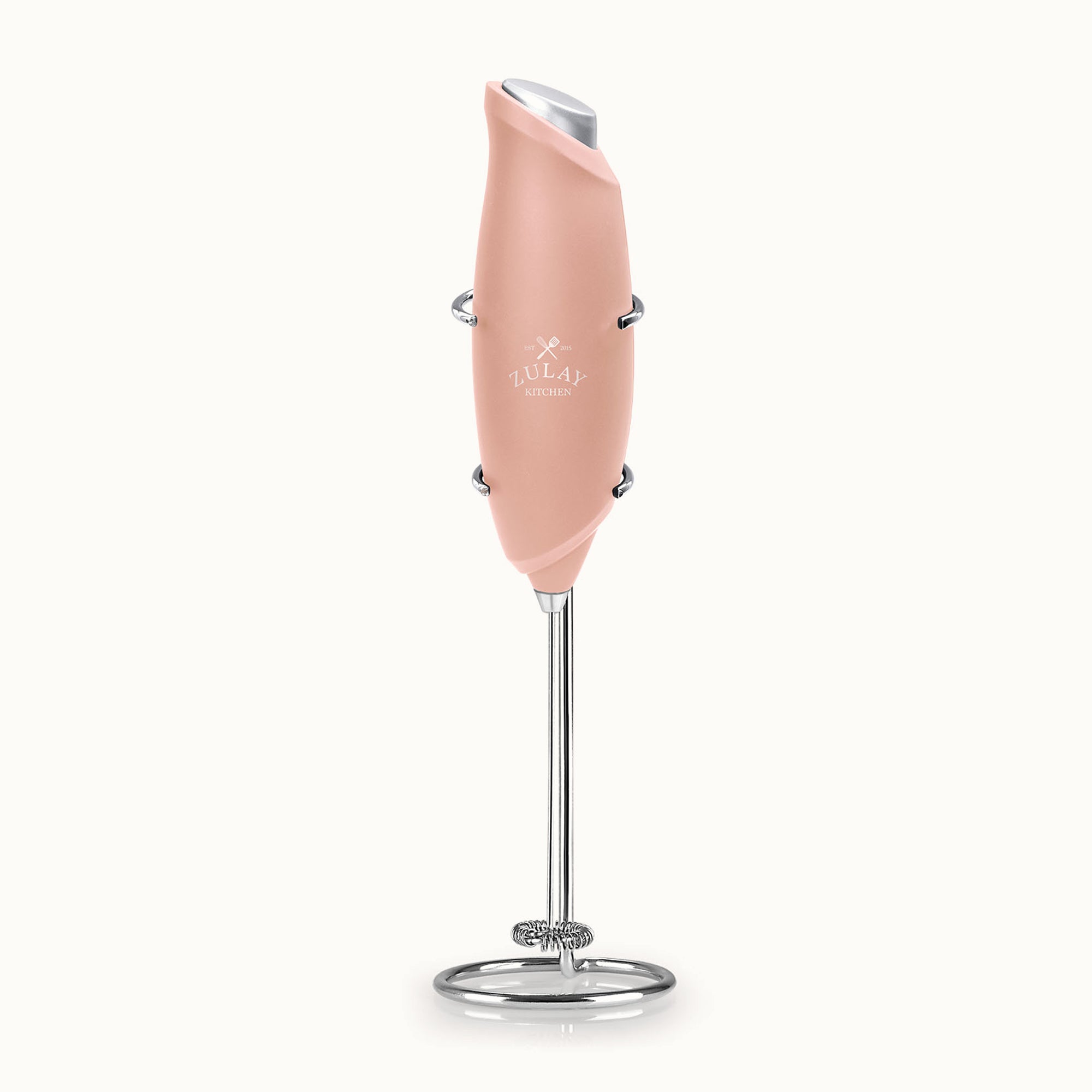 One Touch Milk Frother-Peach by Zulay Kitchen