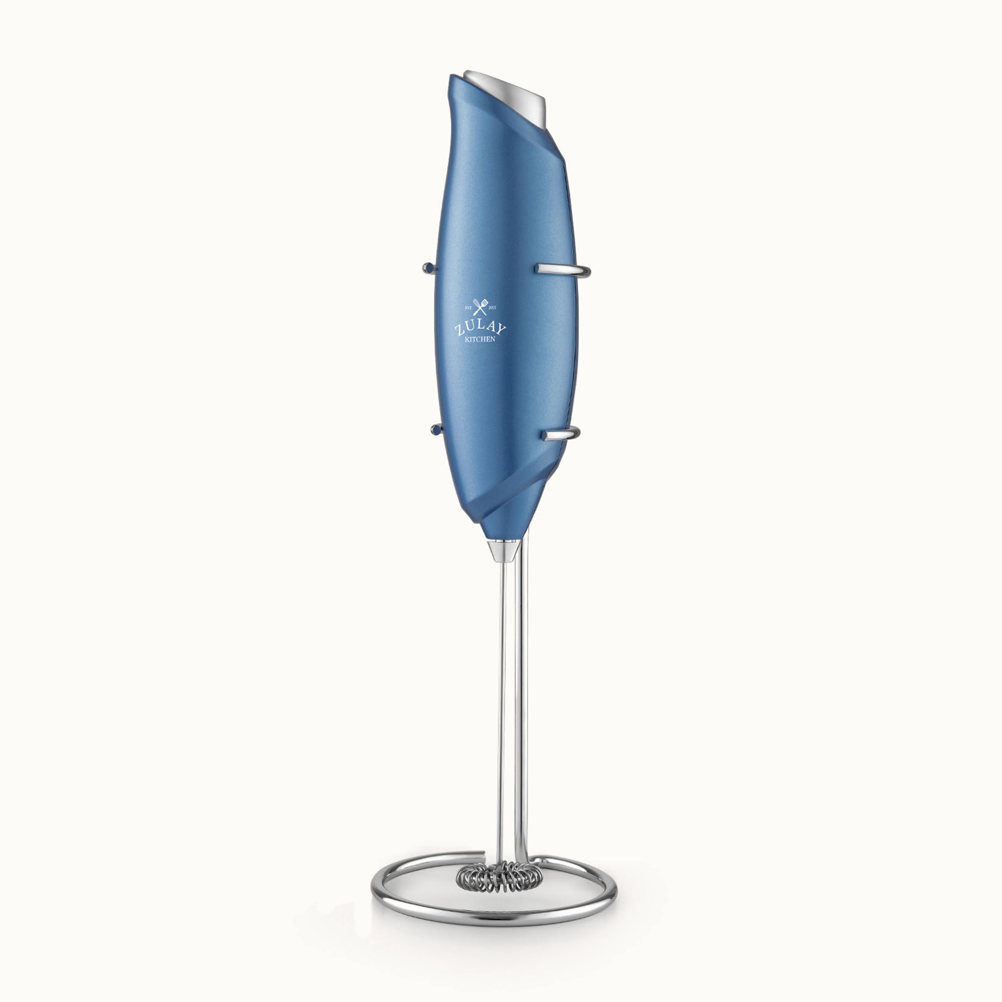 One Touch Milk Frother-Blue Metallic by Zulay Kitchen