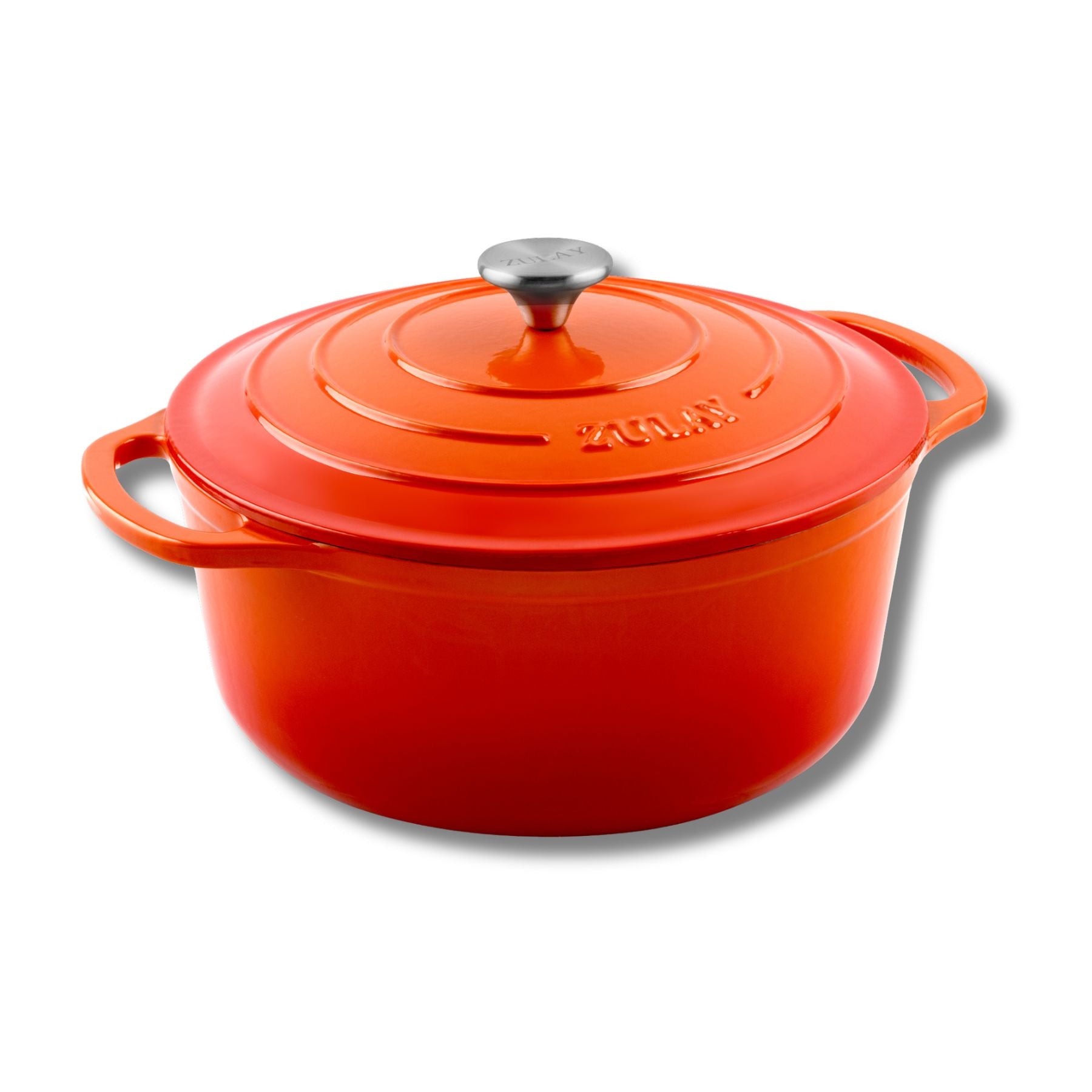 Cast Iron Dutch Oven - Orange - 6 quart by Zulay Kitchen