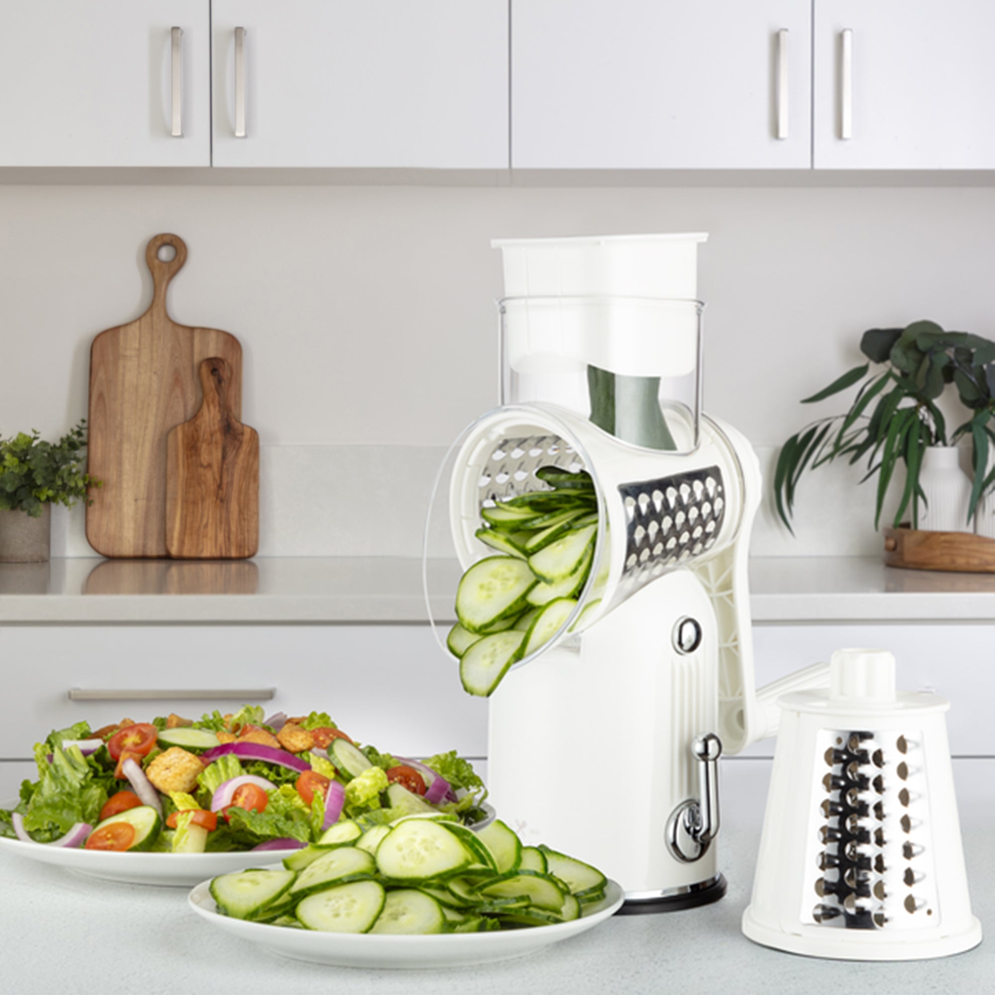 Rotary Cheese Grater Classic with Slicing Blade by Zulay Kitchen