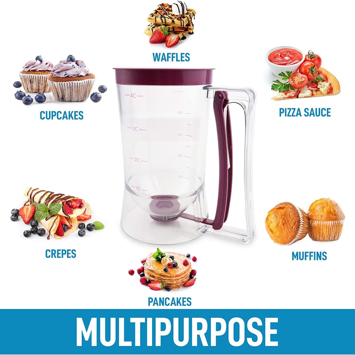 Multipurpose Pancake Batter Dispenser by Zulay Kitchen