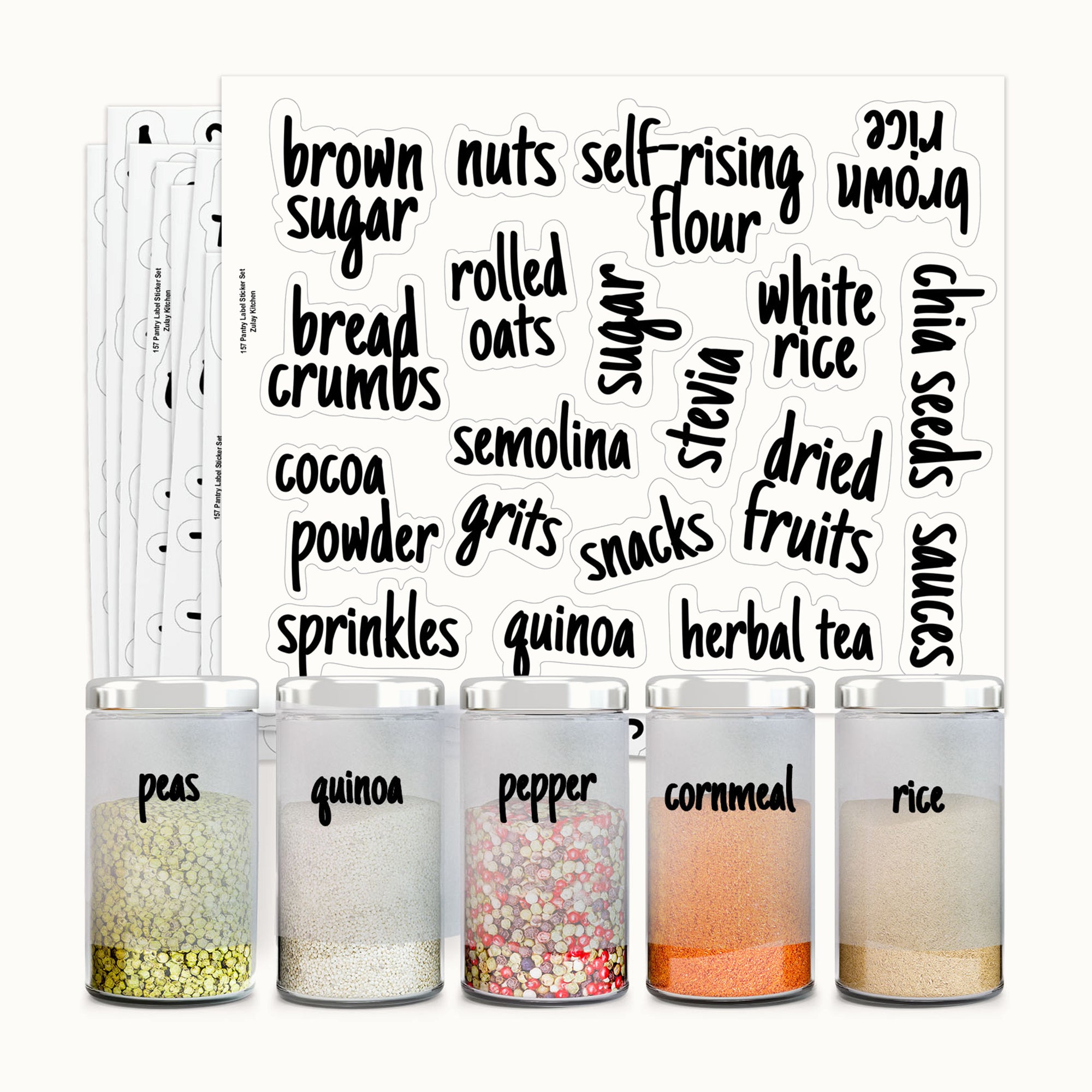 Pantry Labels for Containers - 157 labels by Zulay Kitchen