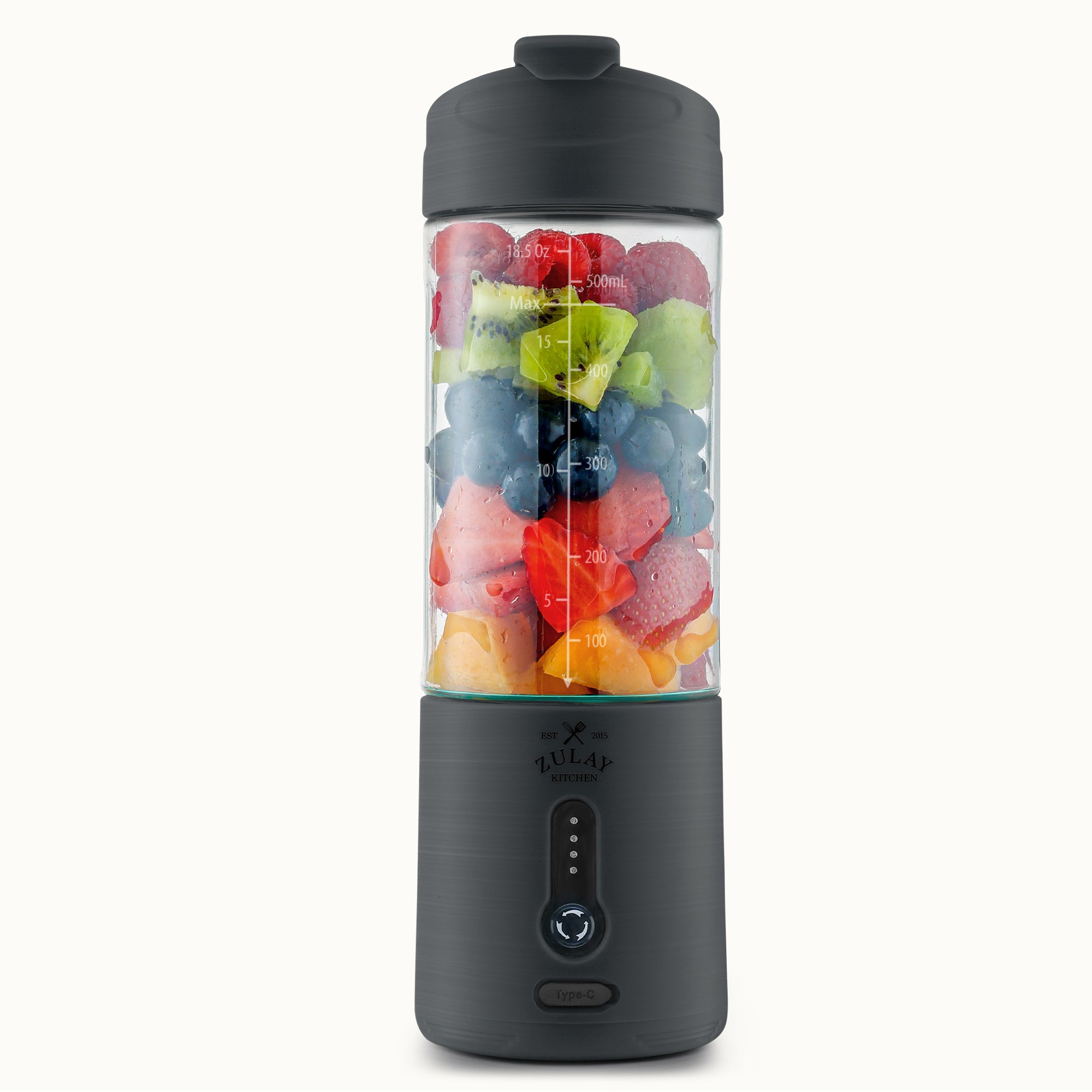 Personal Blender - 18oz Rechargeable Blender that Crushes Ice-Dark Silver by Zulay Kitchen