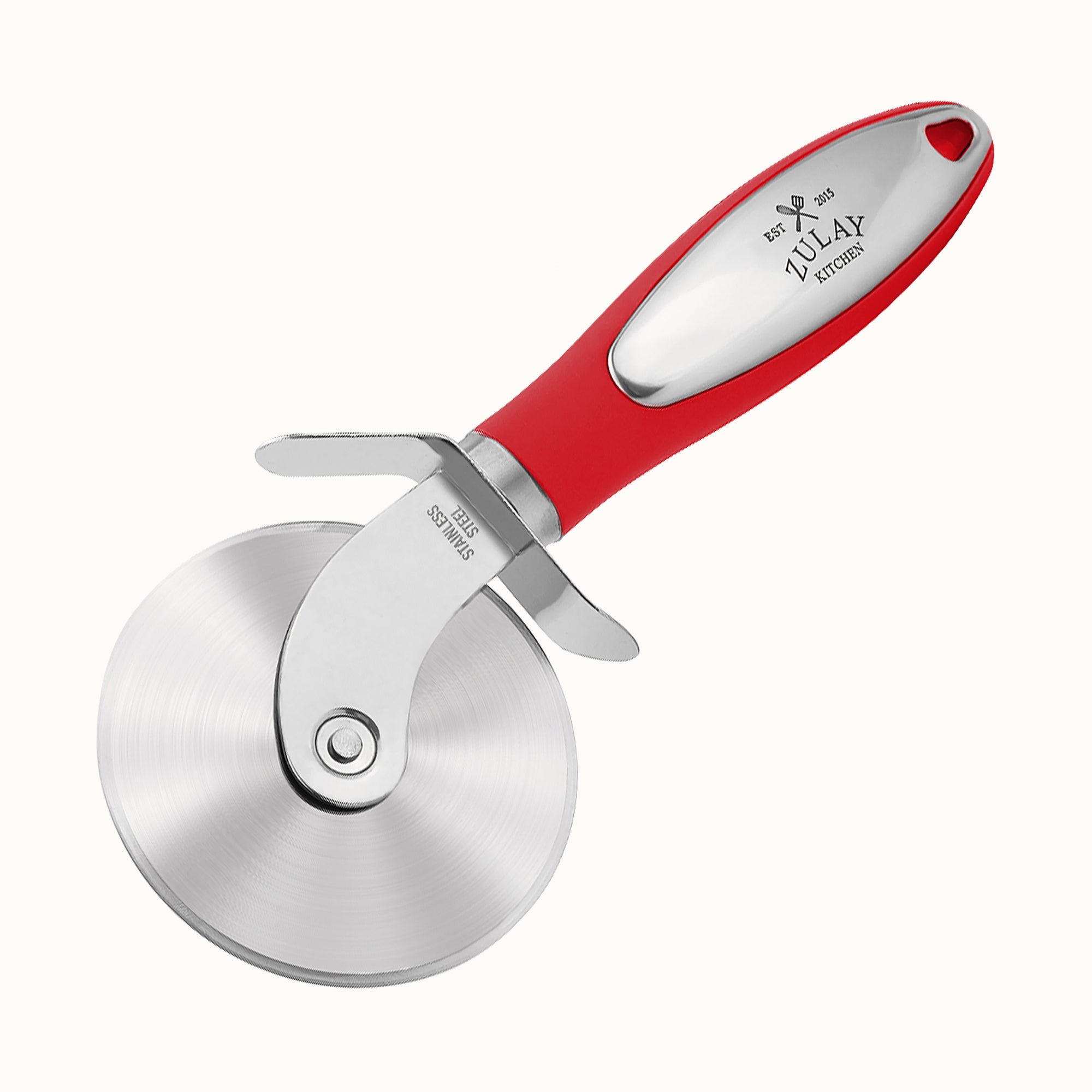 Pizza Cutter Wheel With Non Slip Ergonomic Handle Red by Zulay Kitchen