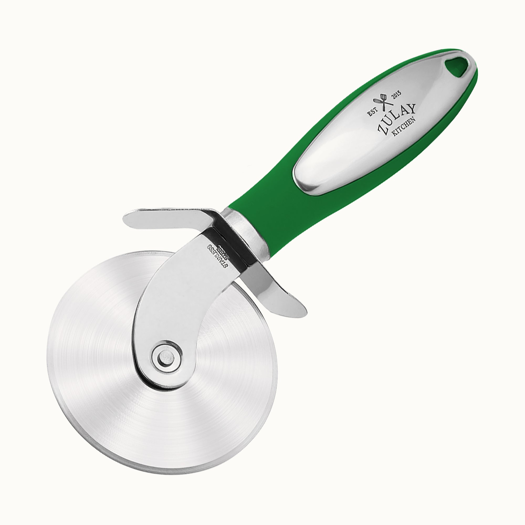 Pizza Cutter Wheel With Non Slip Ergonomic Handle Green by Zulay Kitchen