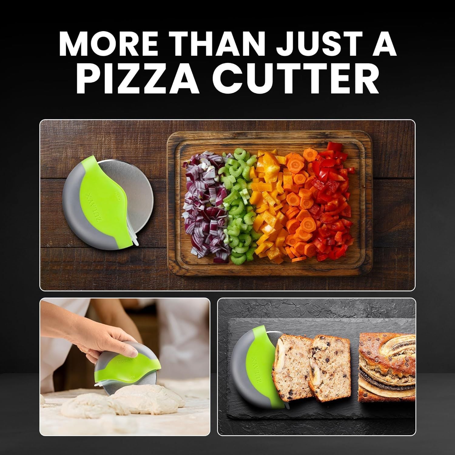 Versatile Pizza Cutter Wheel by Zulay Kitchen