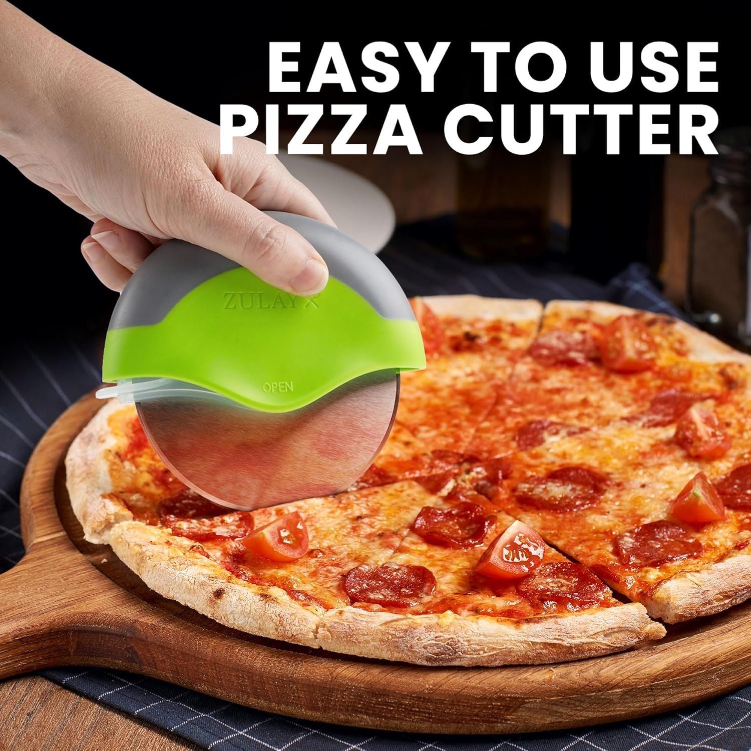 Easy to Use Pizza Cutter Wheel by Zulay Kitchen