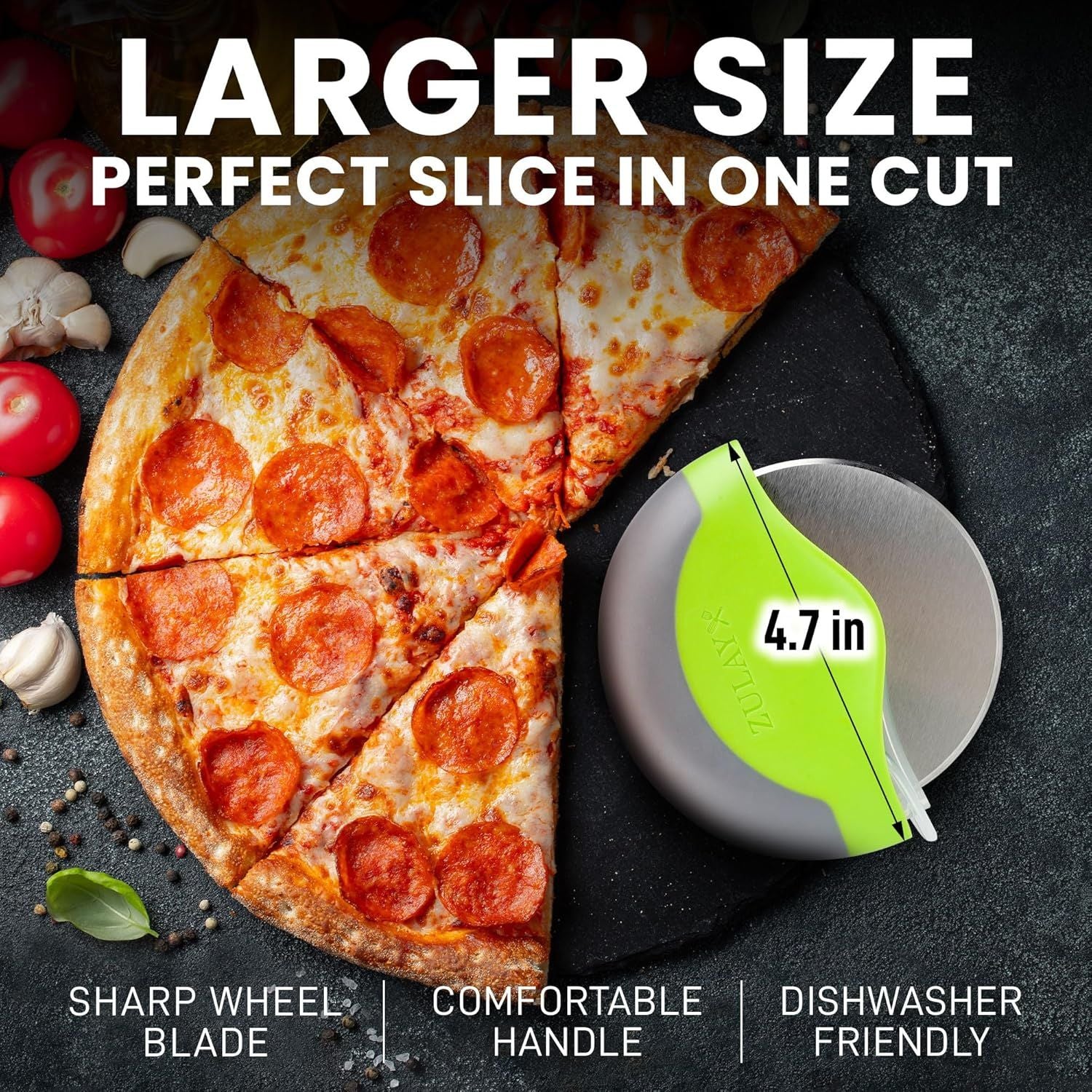 Easy To Maneuver Pizza Cutter Wheel by Zulay Kitchen