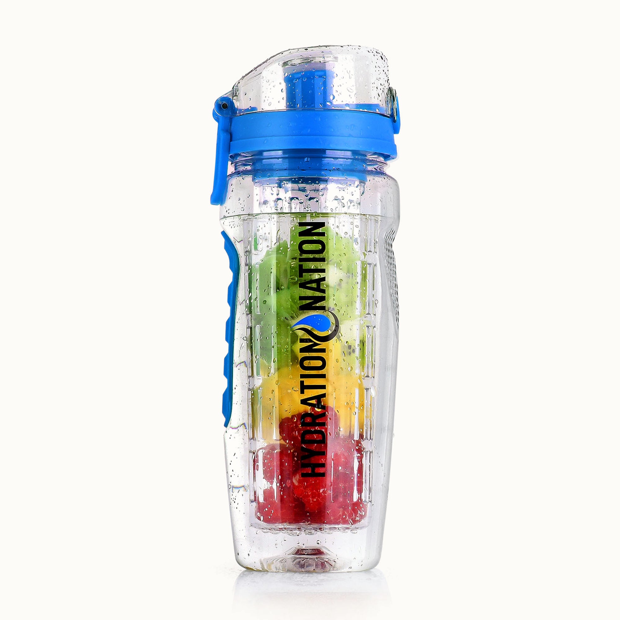 Hydration Nation Portable Water Bottle with Fruit Infuser-Blue by Zulay Kitchen