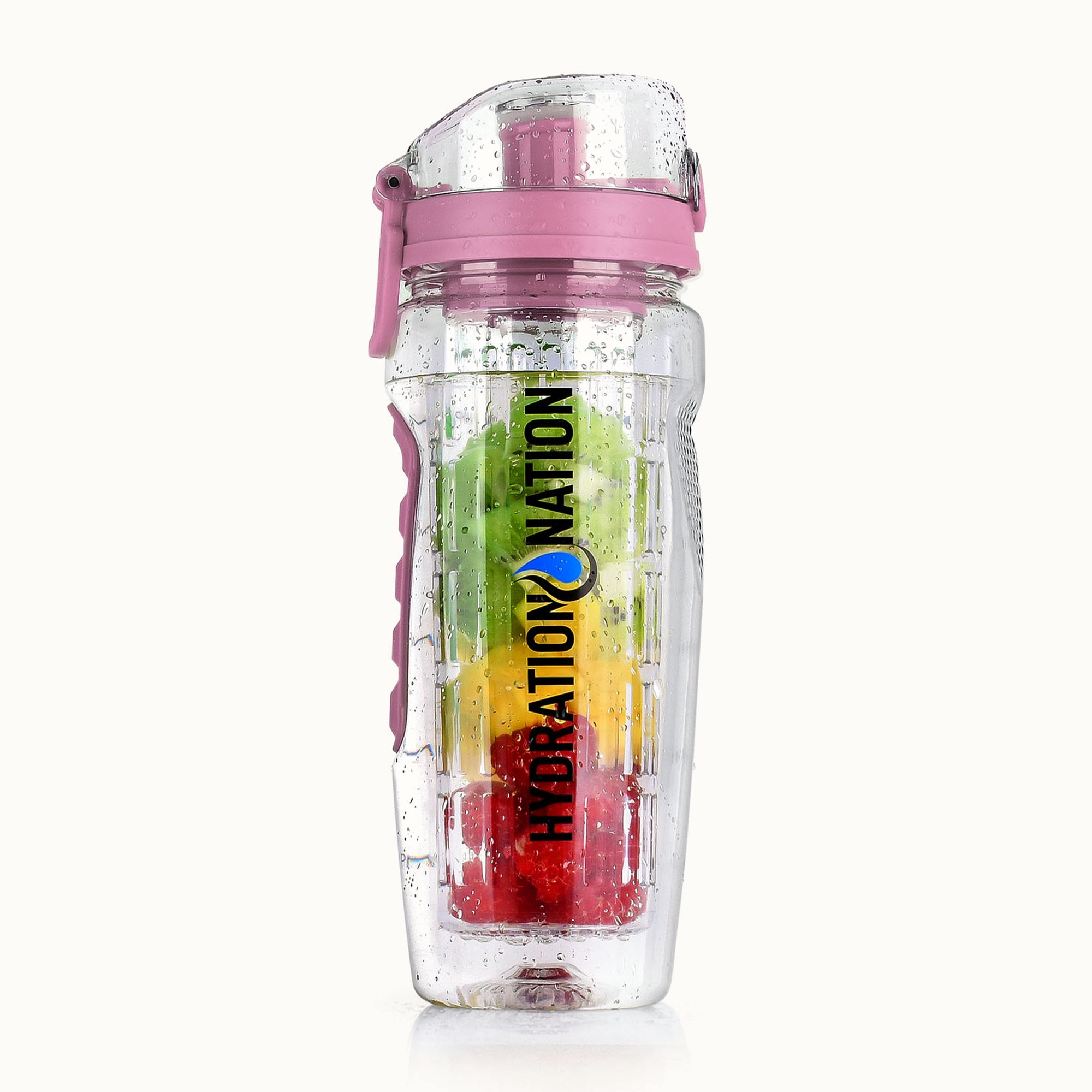 Hydration Nation Portable Water Bottle with Fruit Infuser-Cotton Candy Pink by Zulay Kitchen