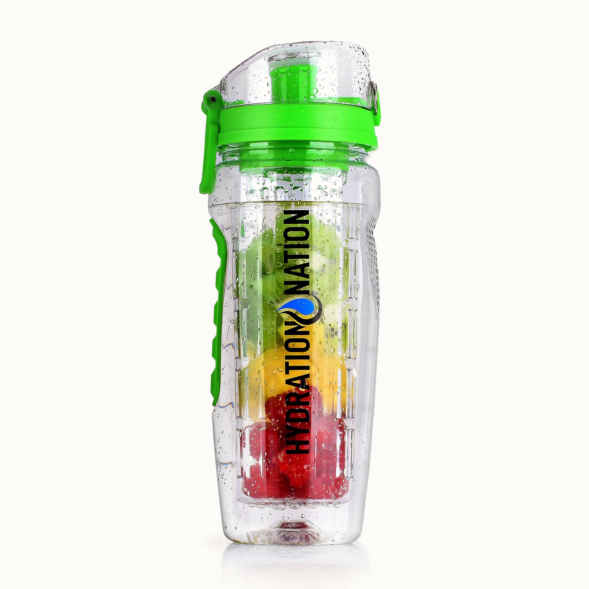 Hydration Nation Portable Water Bottle with Fruit Infuser-Green by Zulay Kitchen