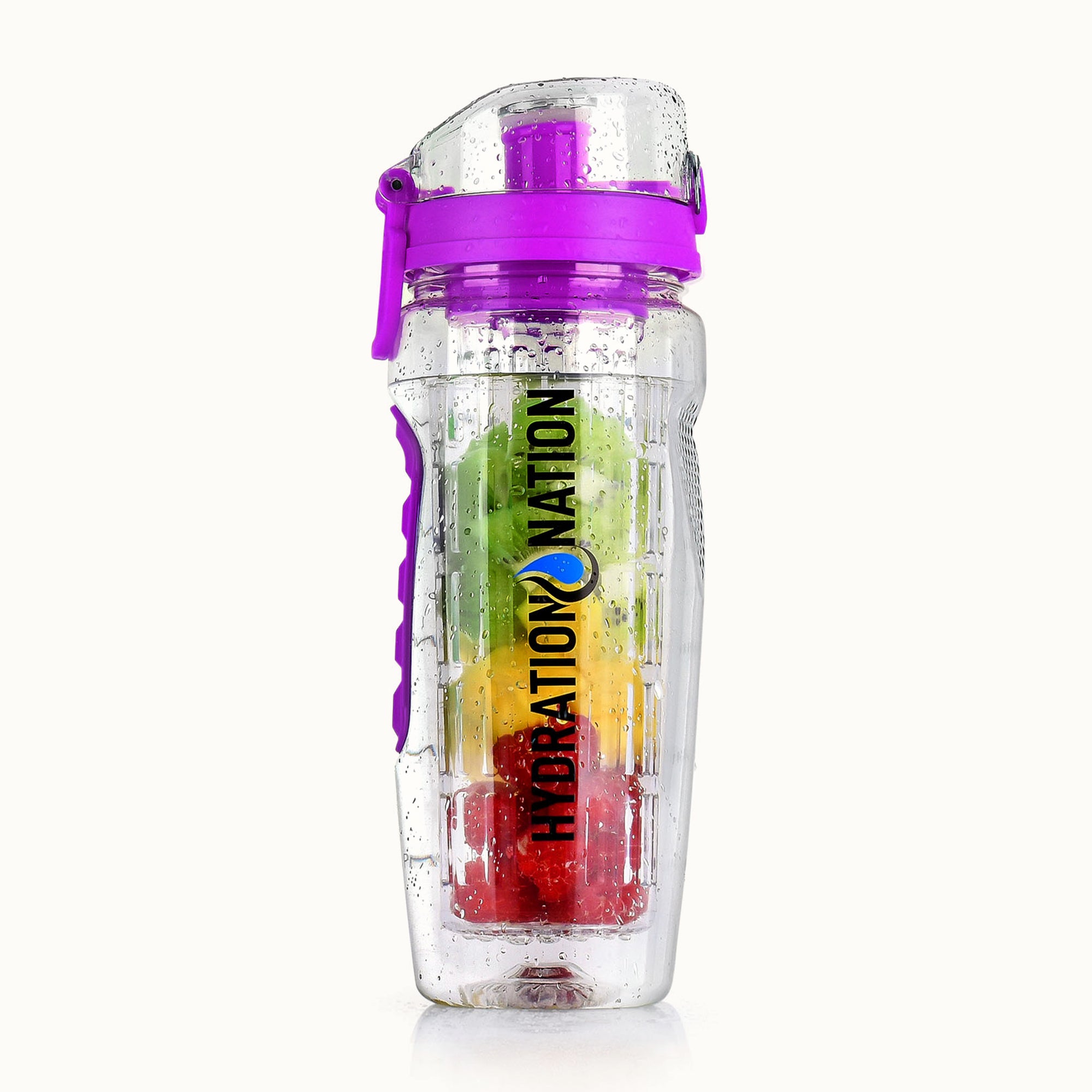 Hydration Nation Portable Water Bottle with Fruit Infuser-Purple by Zulay Kitchen