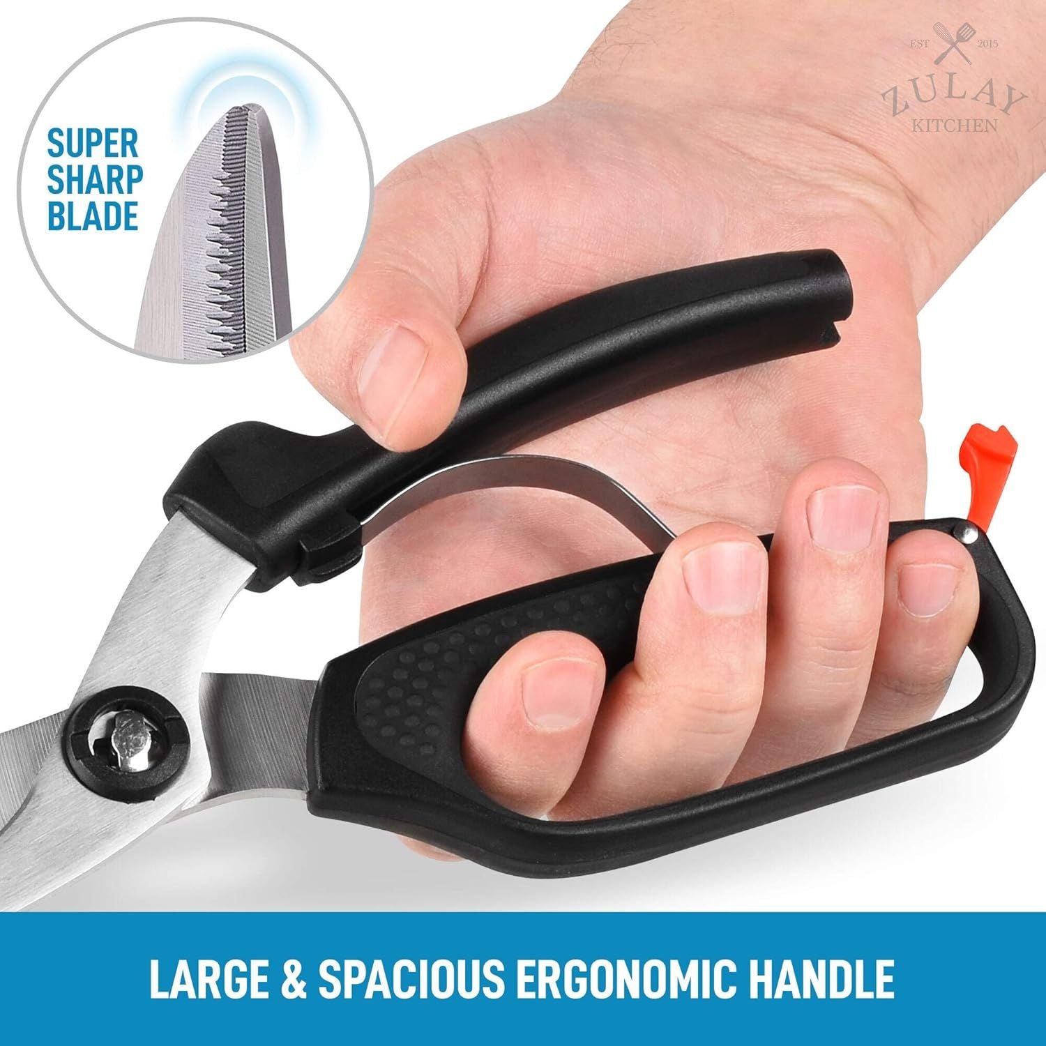 Ergonomic & Anti-slip Handle Poultry Shears by Zulay Kitchen
