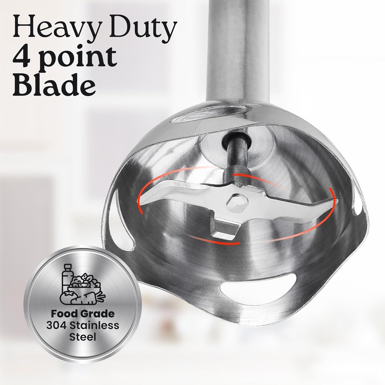 Heavy Duty 4 Point Blade Stainless Steel by Zulay Kitchen
