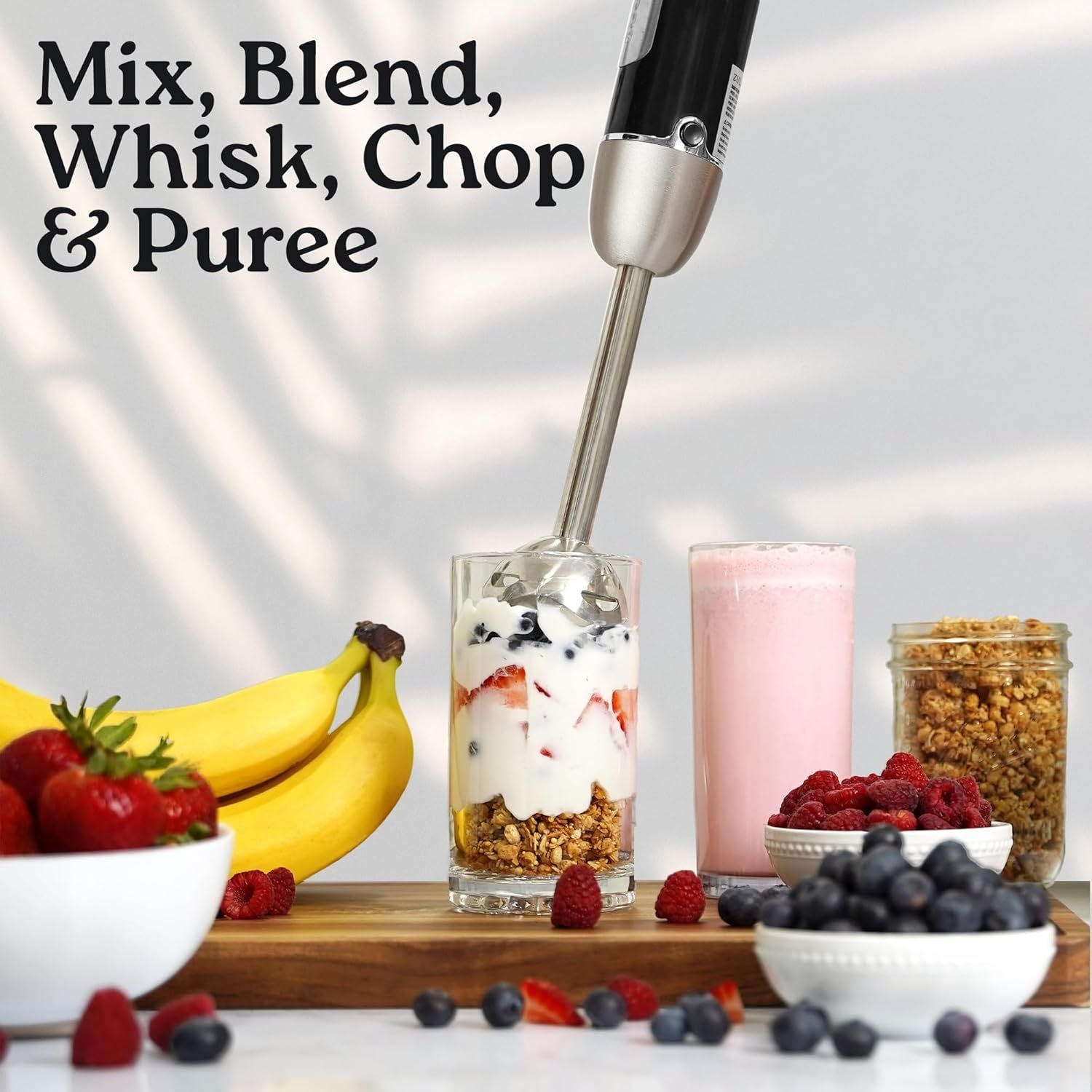 Mix, Blend, Whisk , Chop and Puree Immersion Blender 800 Watt by Zulay Kitchen