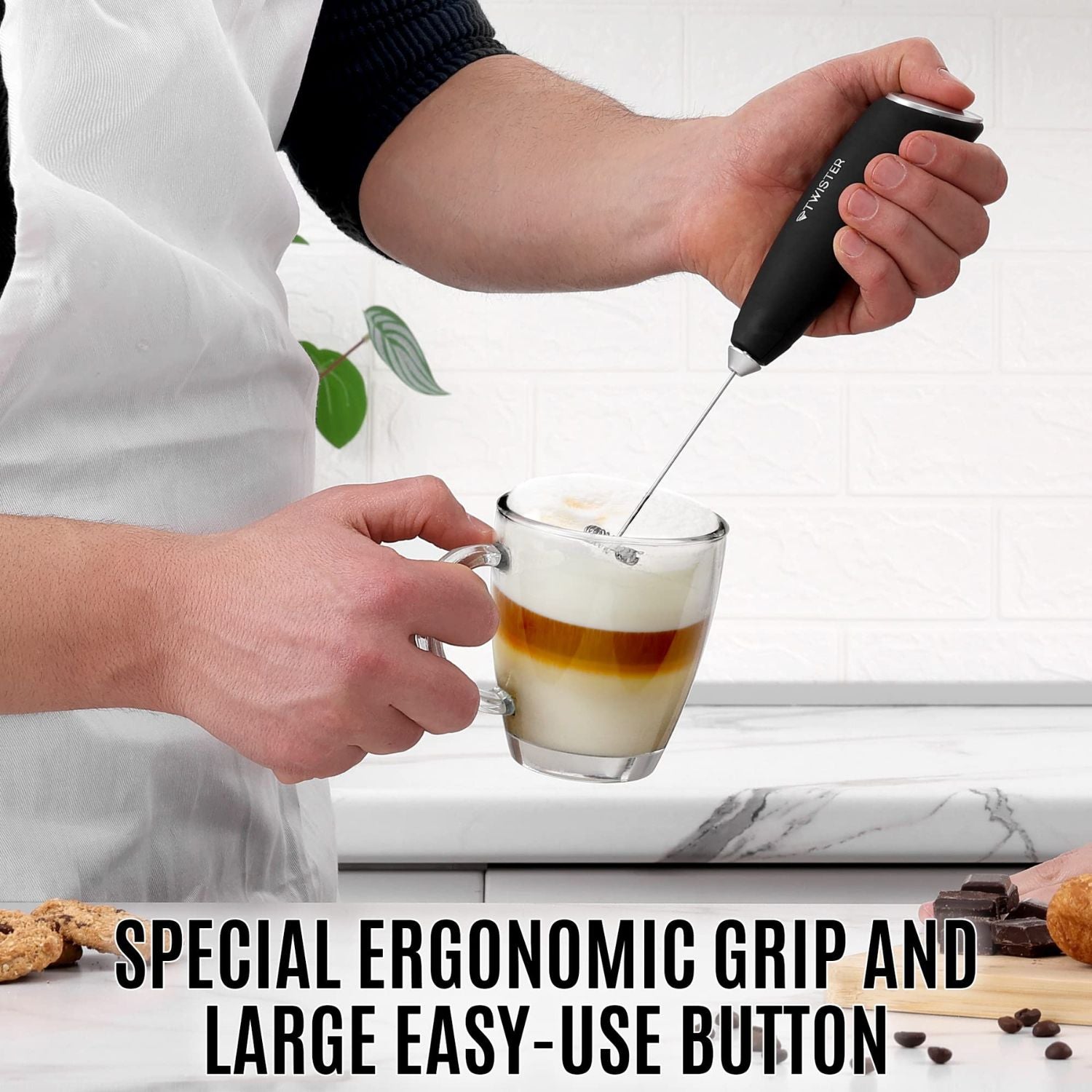 Easy-to-Grip Hand Mixer Electric Twister Design by Zulay Kitchen