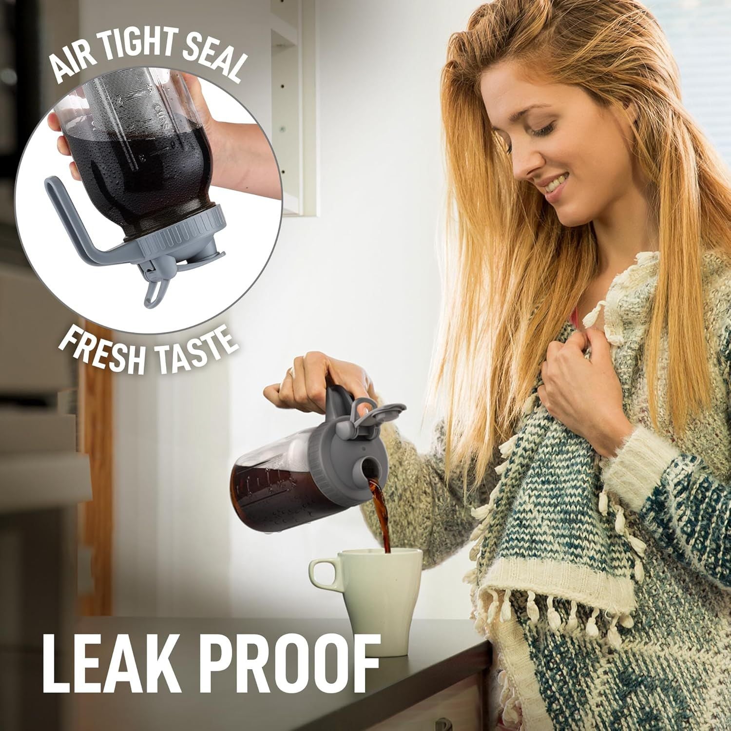 Leak Proof Cold Brew Coffee Maker by Zulay Kitchen