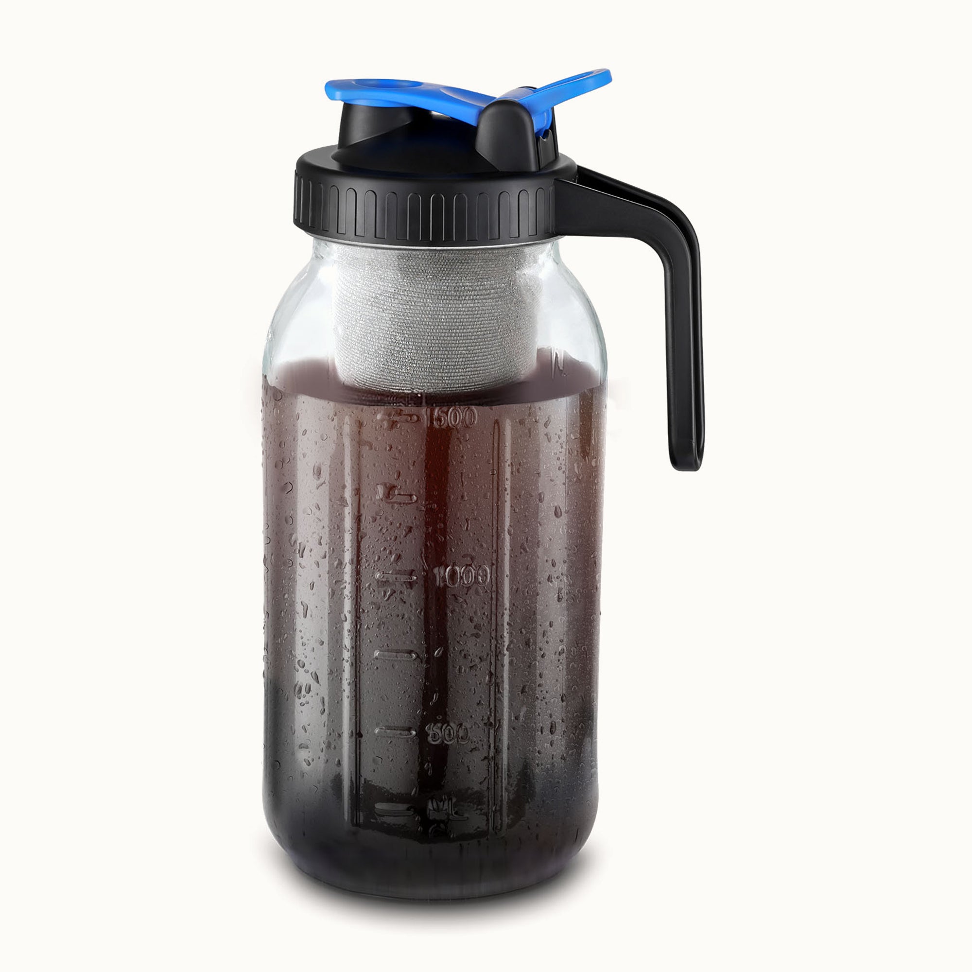 Premium Cold Brew Coffee Maker – Mason Jar Pitcher 64oz - Blue by Zulay Kitchen