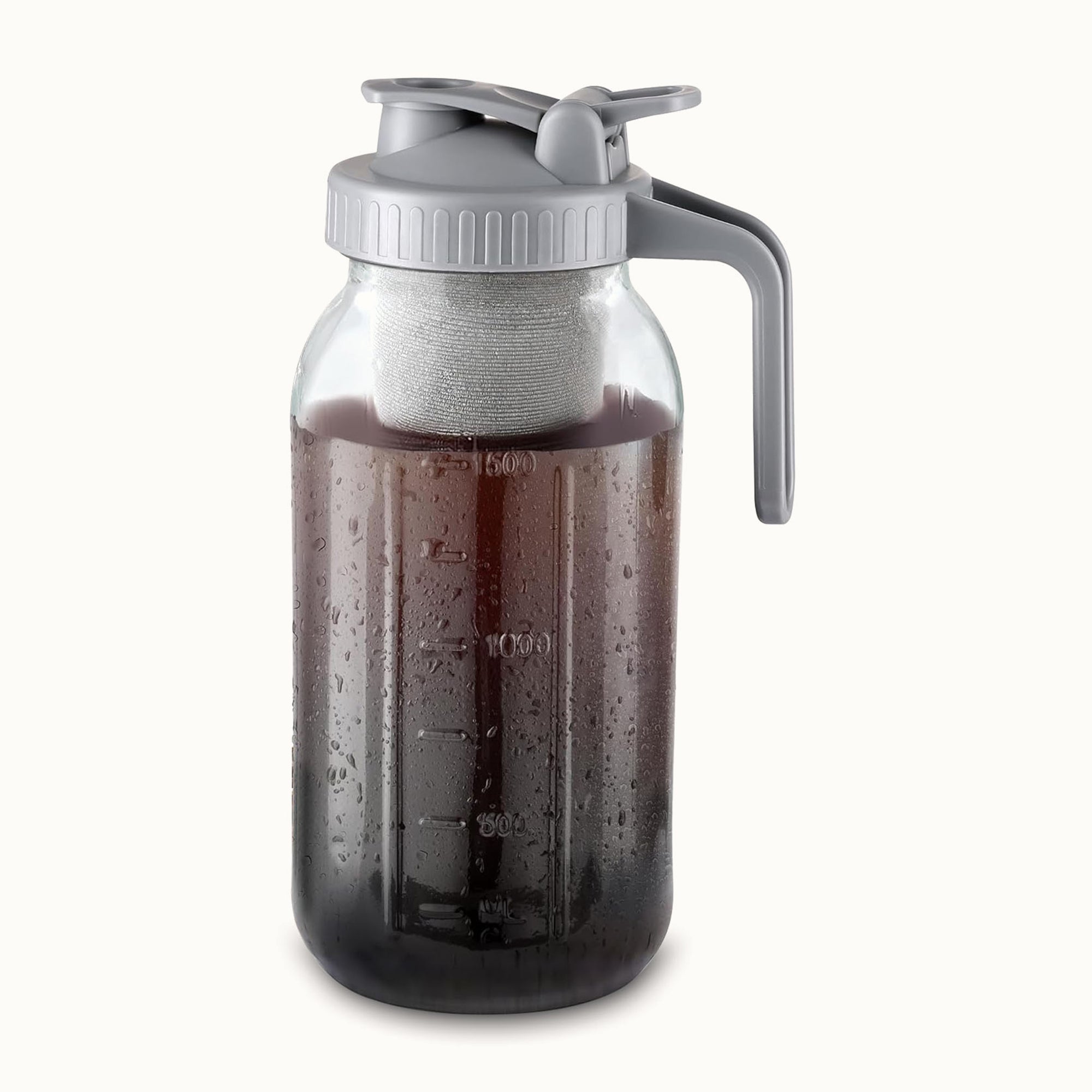 Premium Cold Brew Coffee Maker – Mason Jar Pitcher 64oz - Gray by Zulay Kitchen