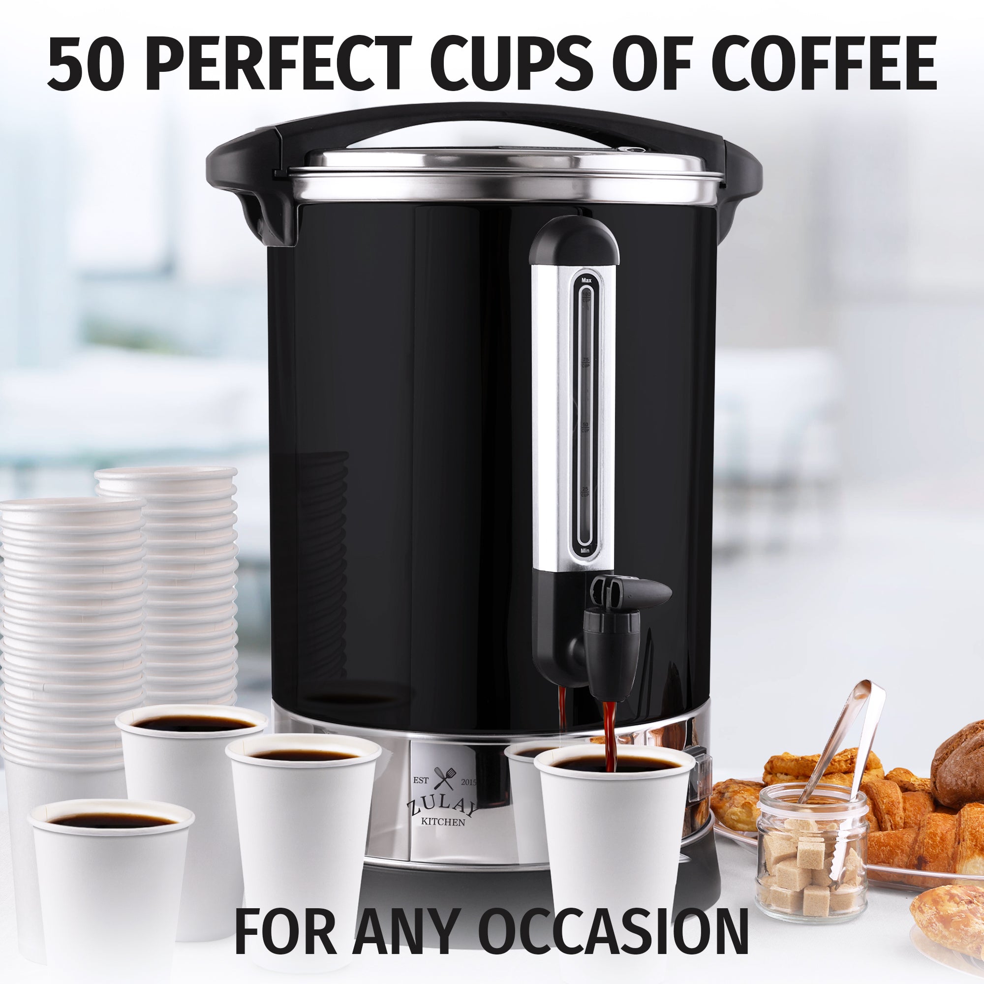 Multipurpose 50-Cup Coffee Urn by Zulay Kitchen
