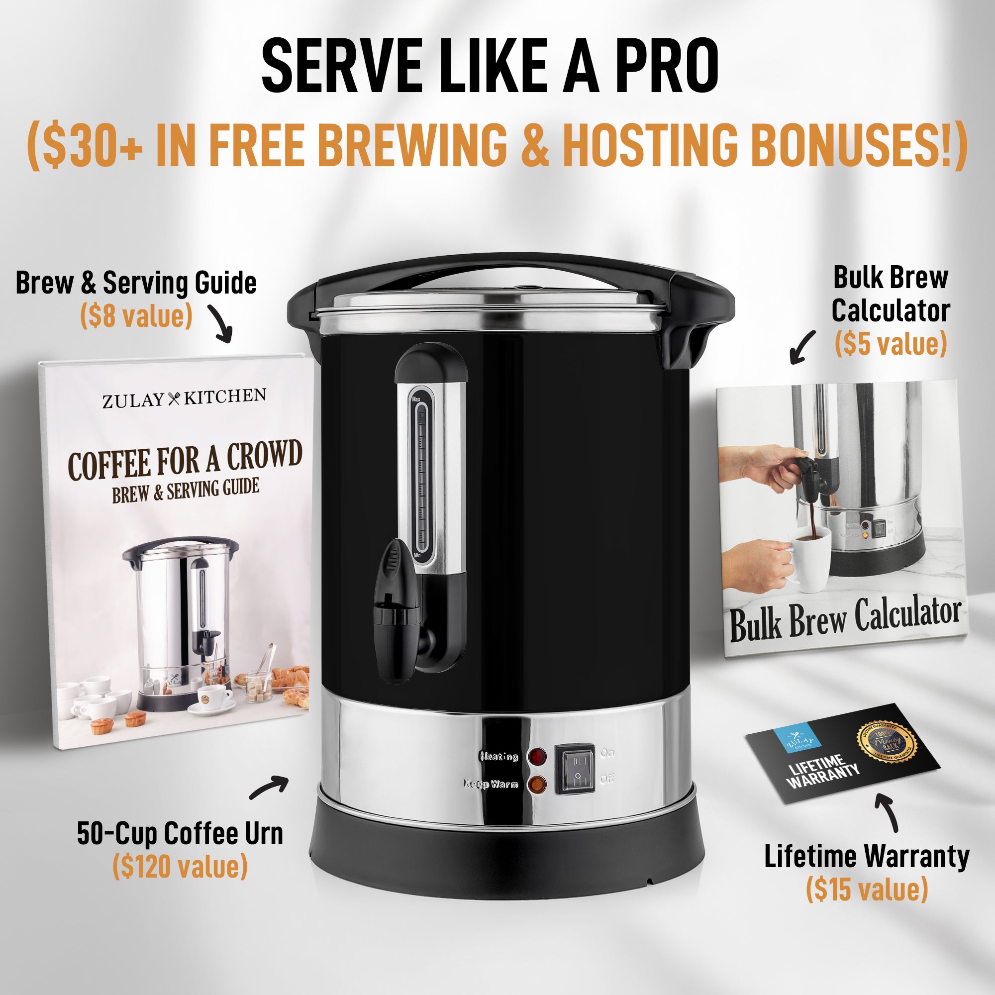 Conveniently Fills Your Cup Coffee Urn by Zulay Kitchen
