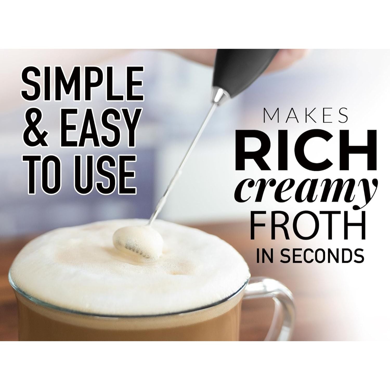 Premium Quality Milk Frother Handheld by Zulay Kitchen