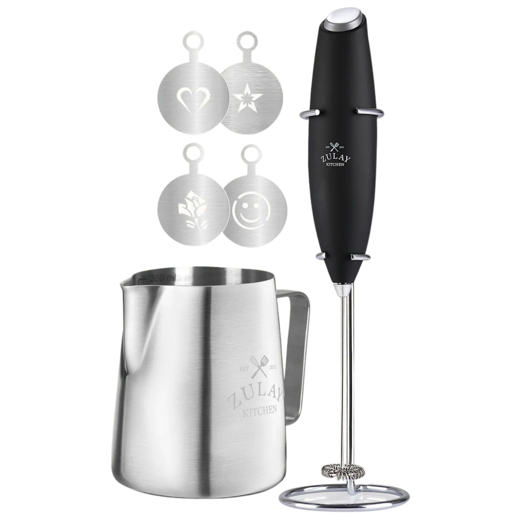 Zulay Kitchen Premium Latte Art Kit Black