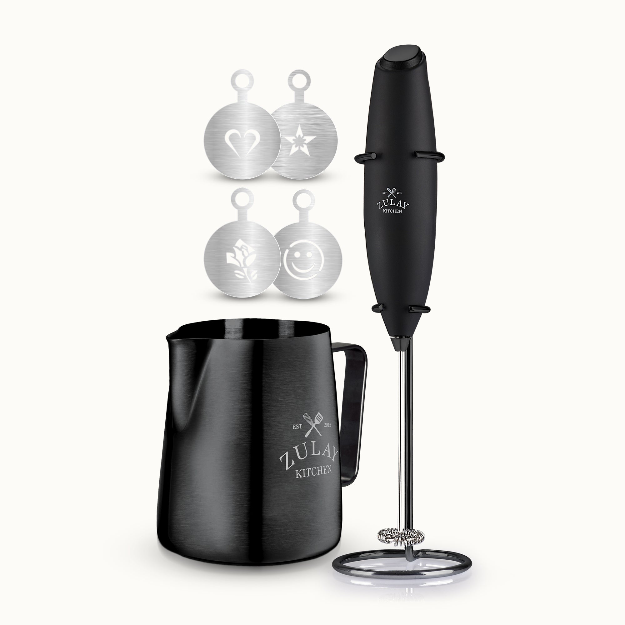 Zulay Kitchen Premium Latte Art Kit Black Executive