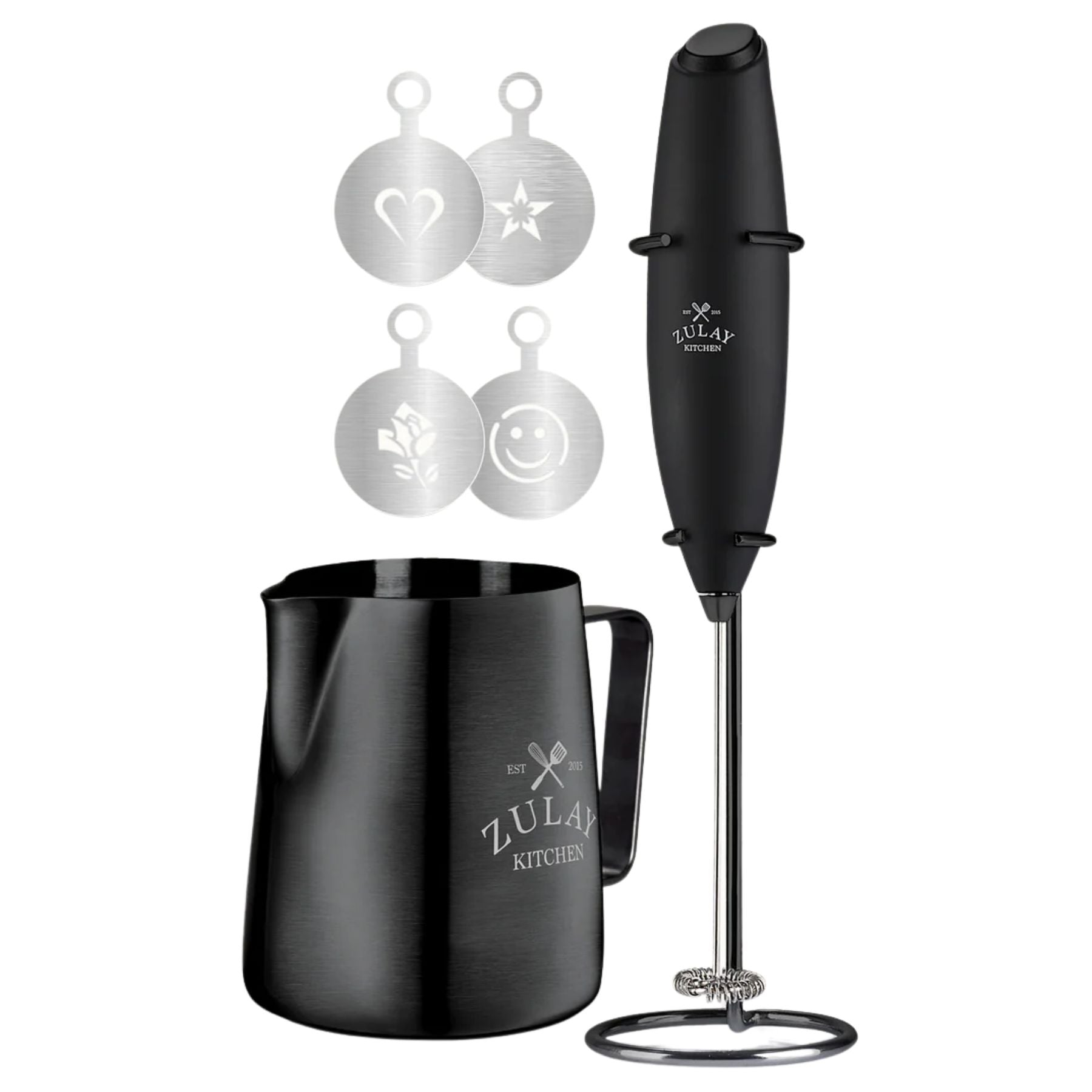 Zulay Kitchen Premium Latte Art Kit Black Executive