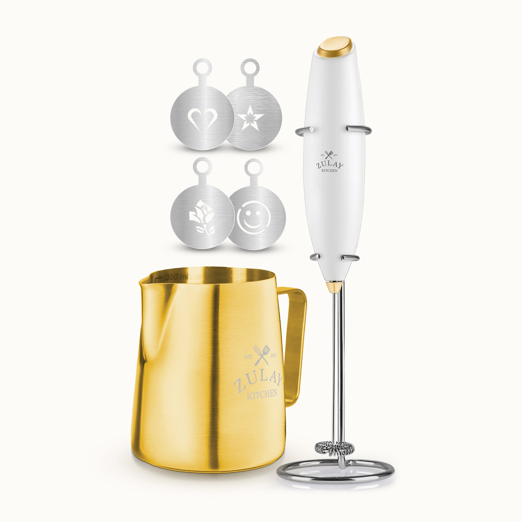 Zulay Kitchen Premium Latte Art Kit Gold