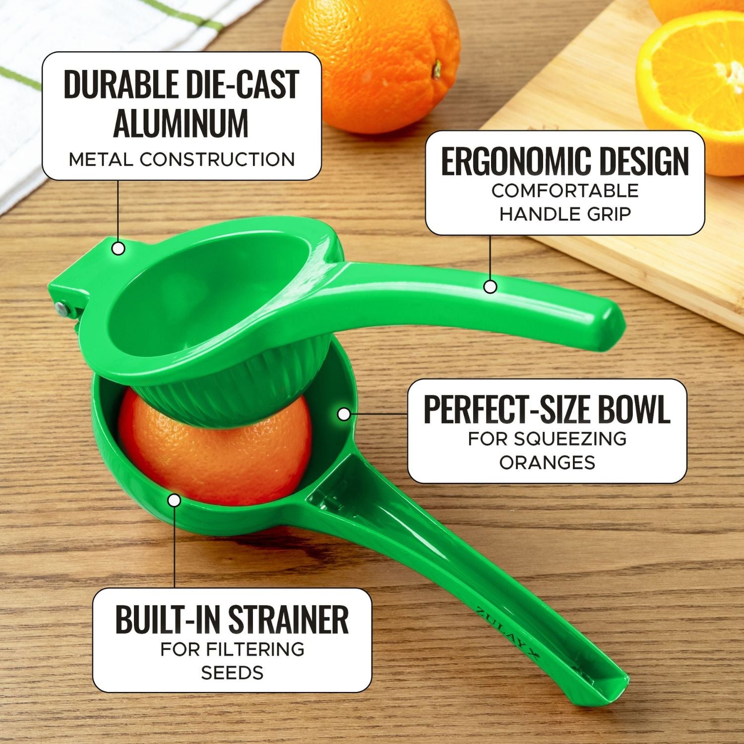 Perfect Size Premium Metal Orange Squeezer by Zulay Kitchen