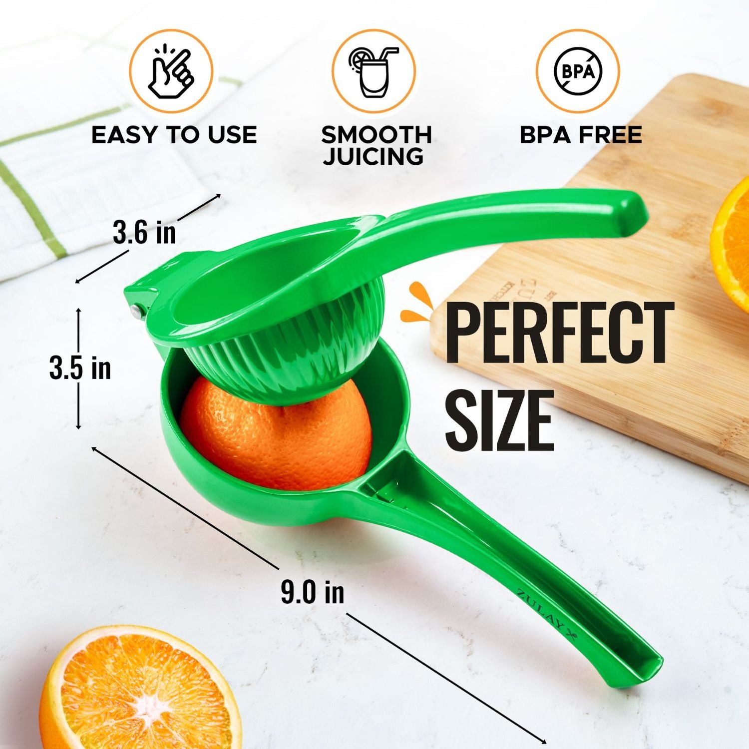 BPA Free Premium Quality Metal Orange Squeezer Citrus Juicer by Zulay Kitchen