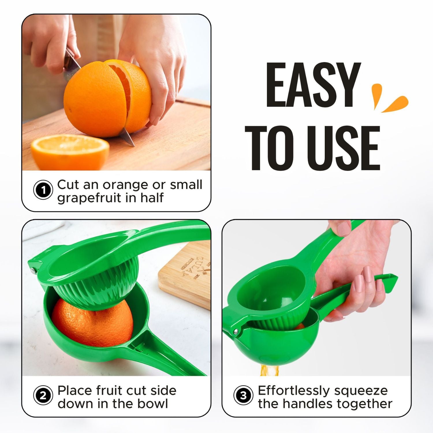 Quick & Easy to Use Metal Orange Squeezer by Zulay Kitchen