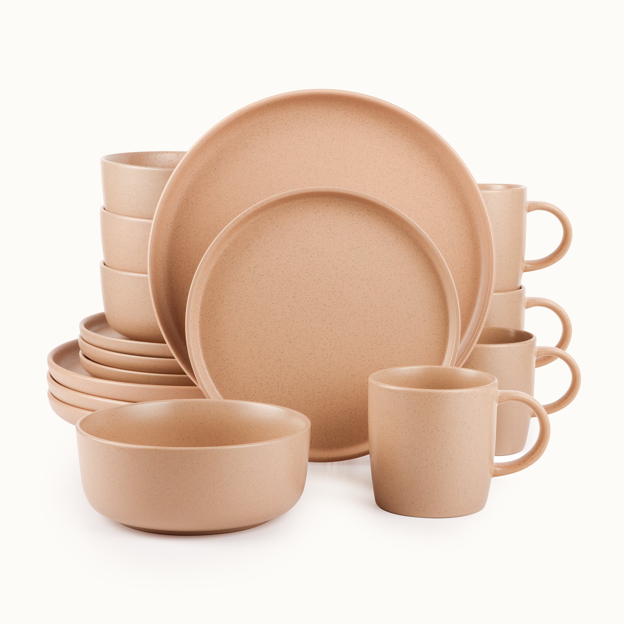 Zulay Kitchen Clay Stoneware Dinner Set 16 Piece