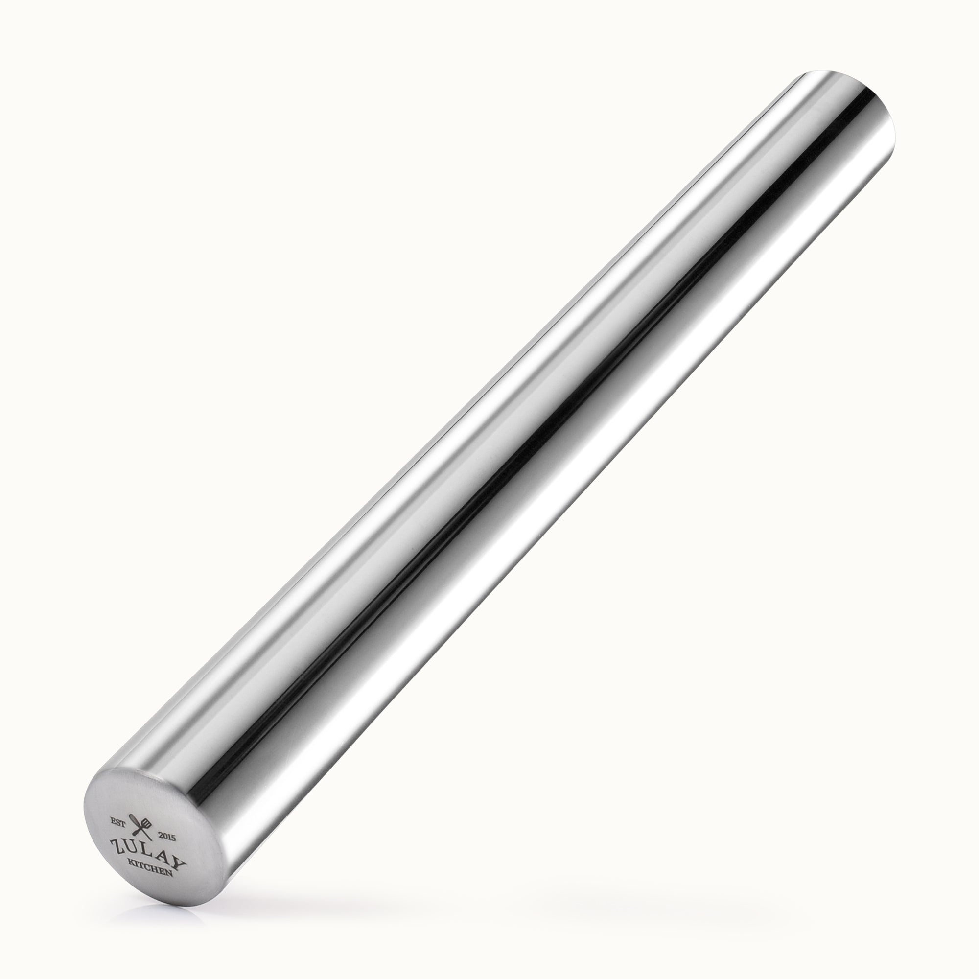 Professional French Rolling Pin - Silver by Zulay Kitchen