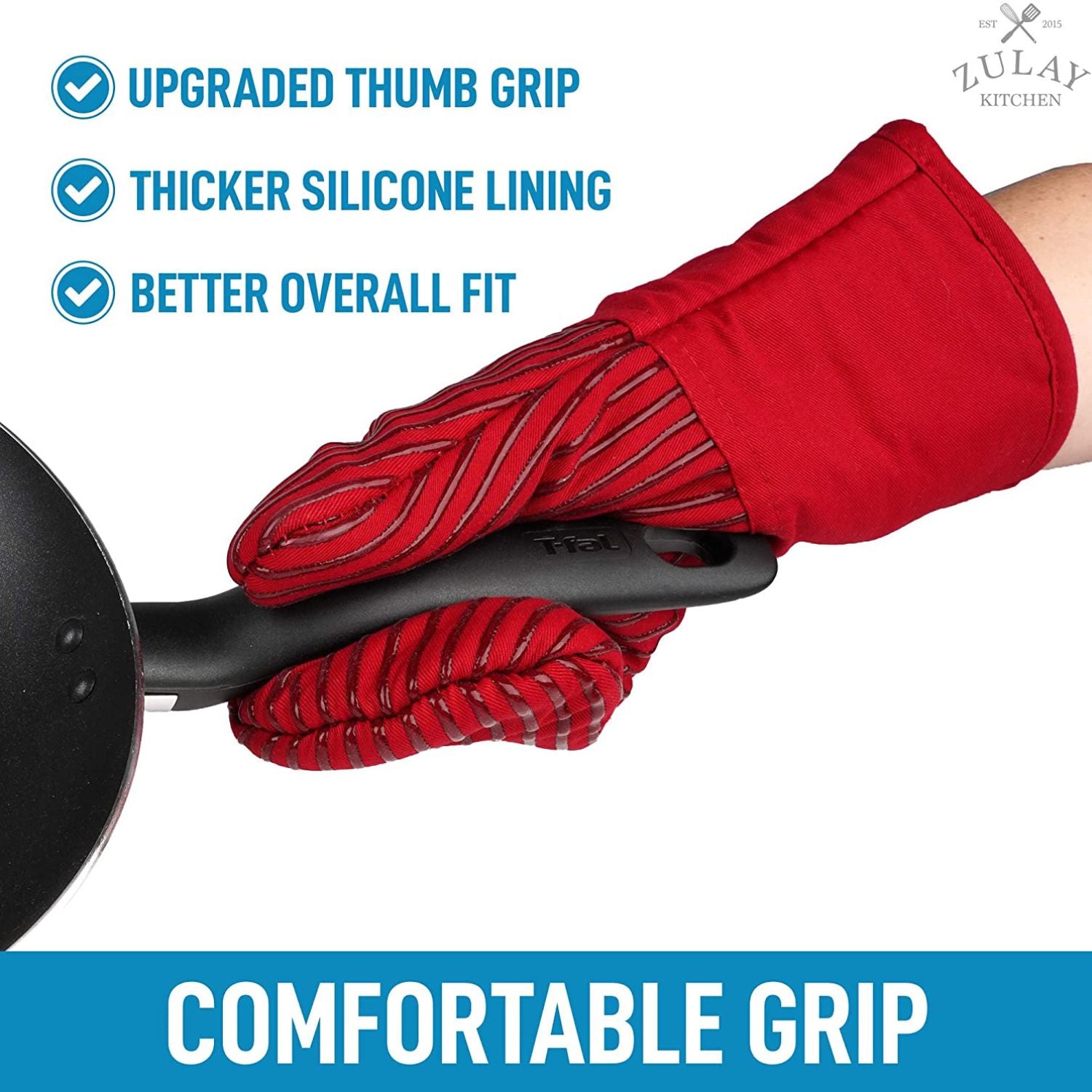Comfortable Grip Oven Mitts by Zulay Kitchen