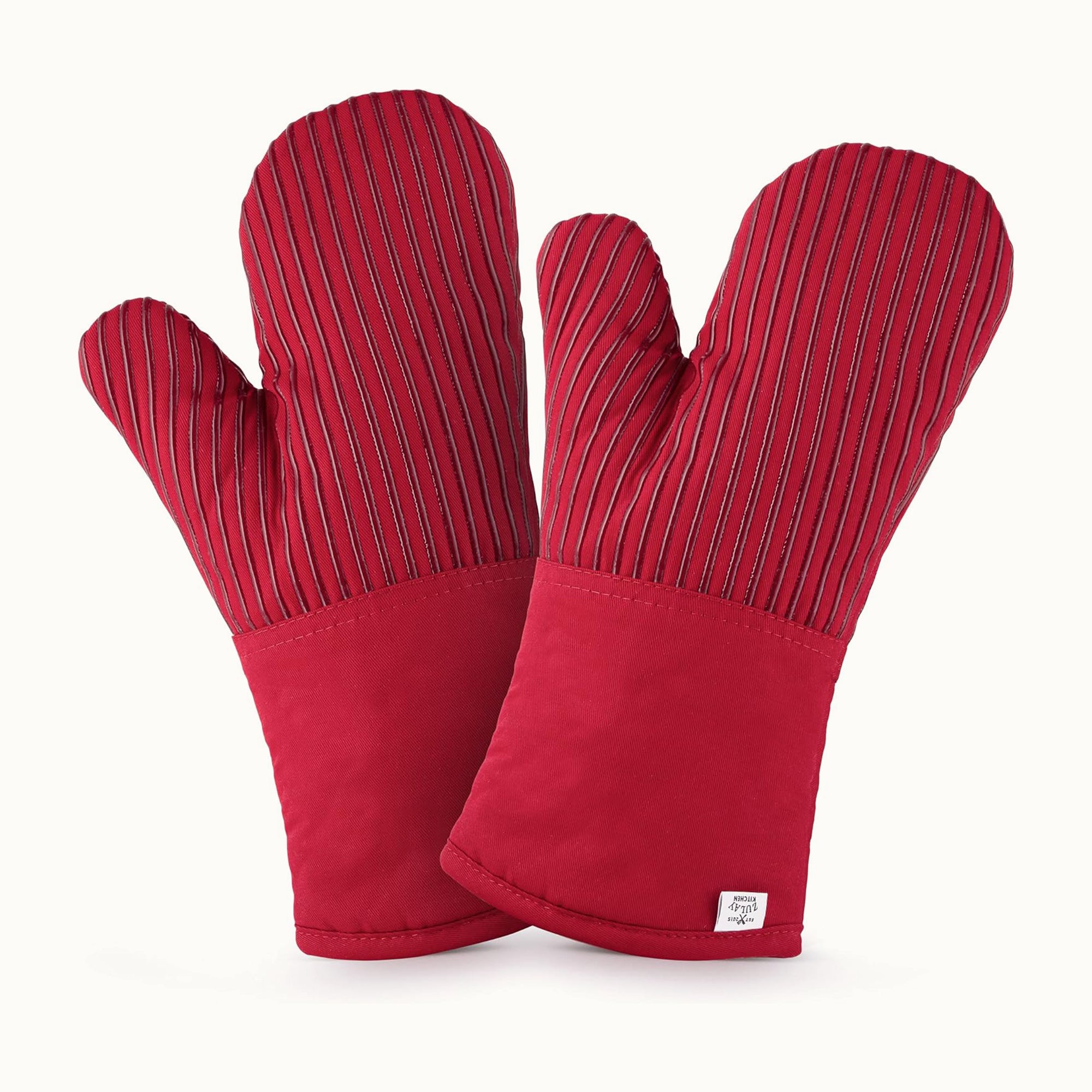Professional Heat-Resistant Oven Mitts Red by Zulay Kitchen
