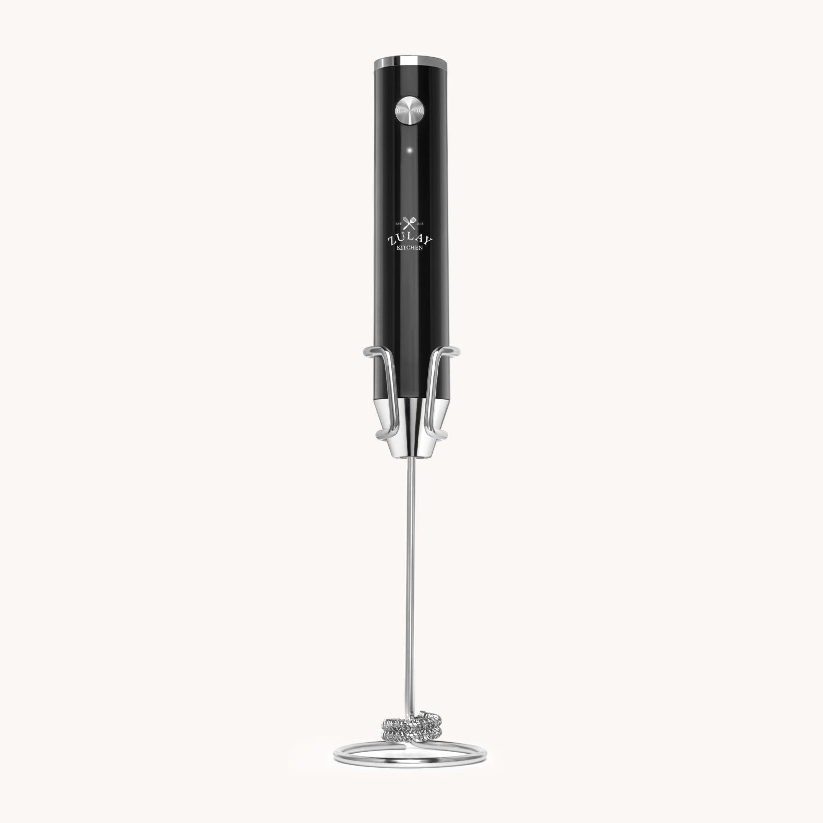 Rechargeable Milk Frother with Stand - Dual-Speed & Waterproof Handheld Electric Mixer - Zulay Kitchen