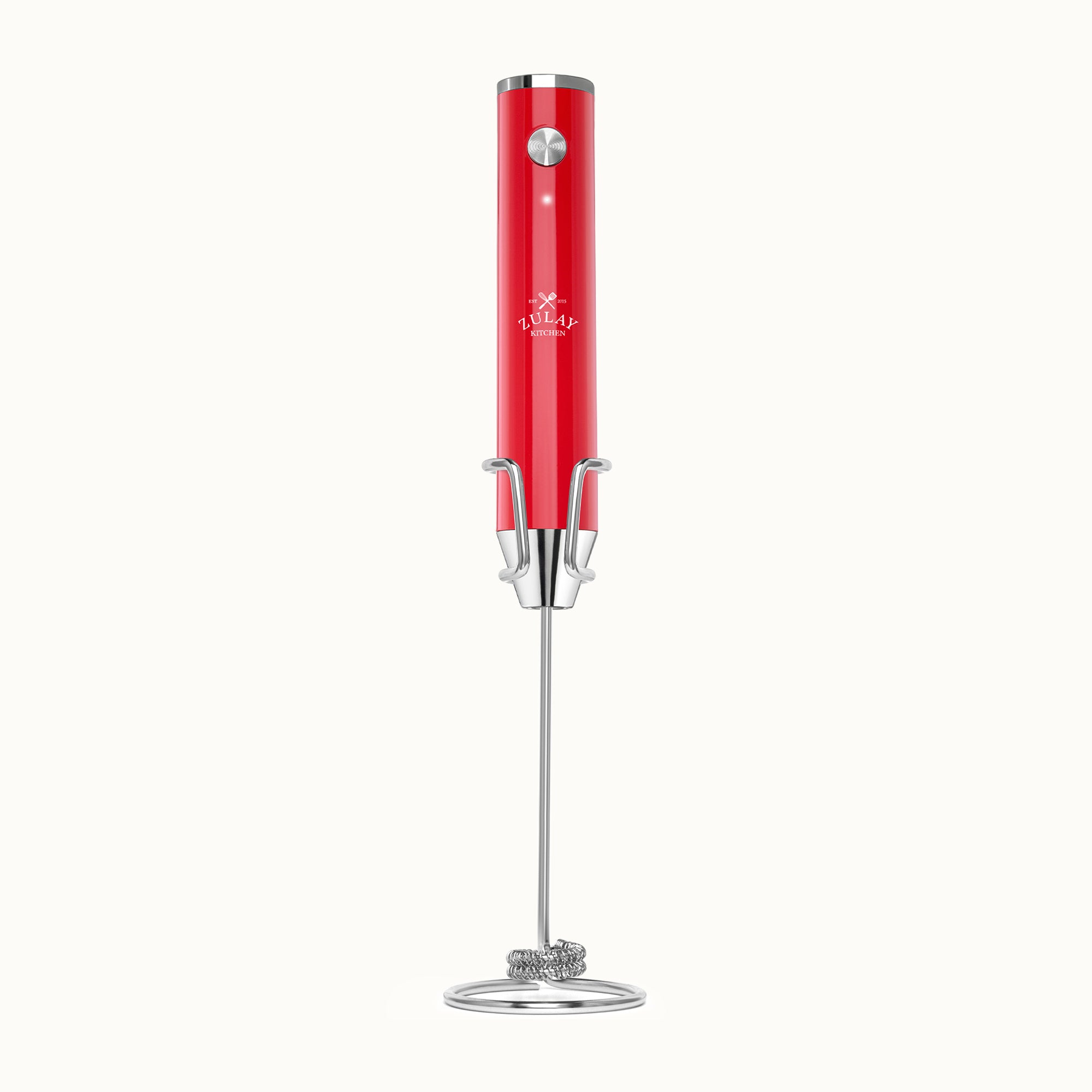 Rechargeable Milk Frother with Stand - Dual-Speed & Waterproof Handheld Electric Mixer - Zulay Kitchen