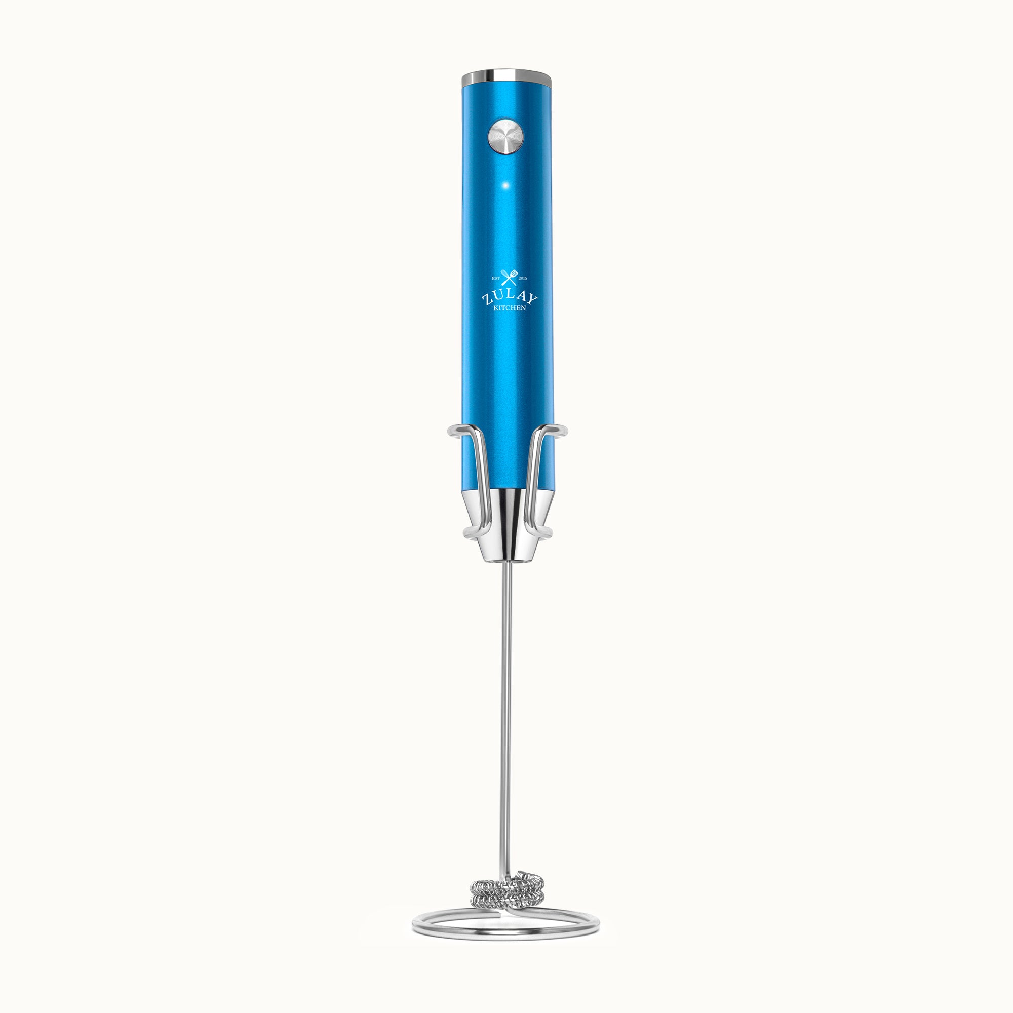 Rechargeable Milk Frother with Stand - Dual-Speed & Waterproof Handheld Electric Mixer - Zulay Kitchen