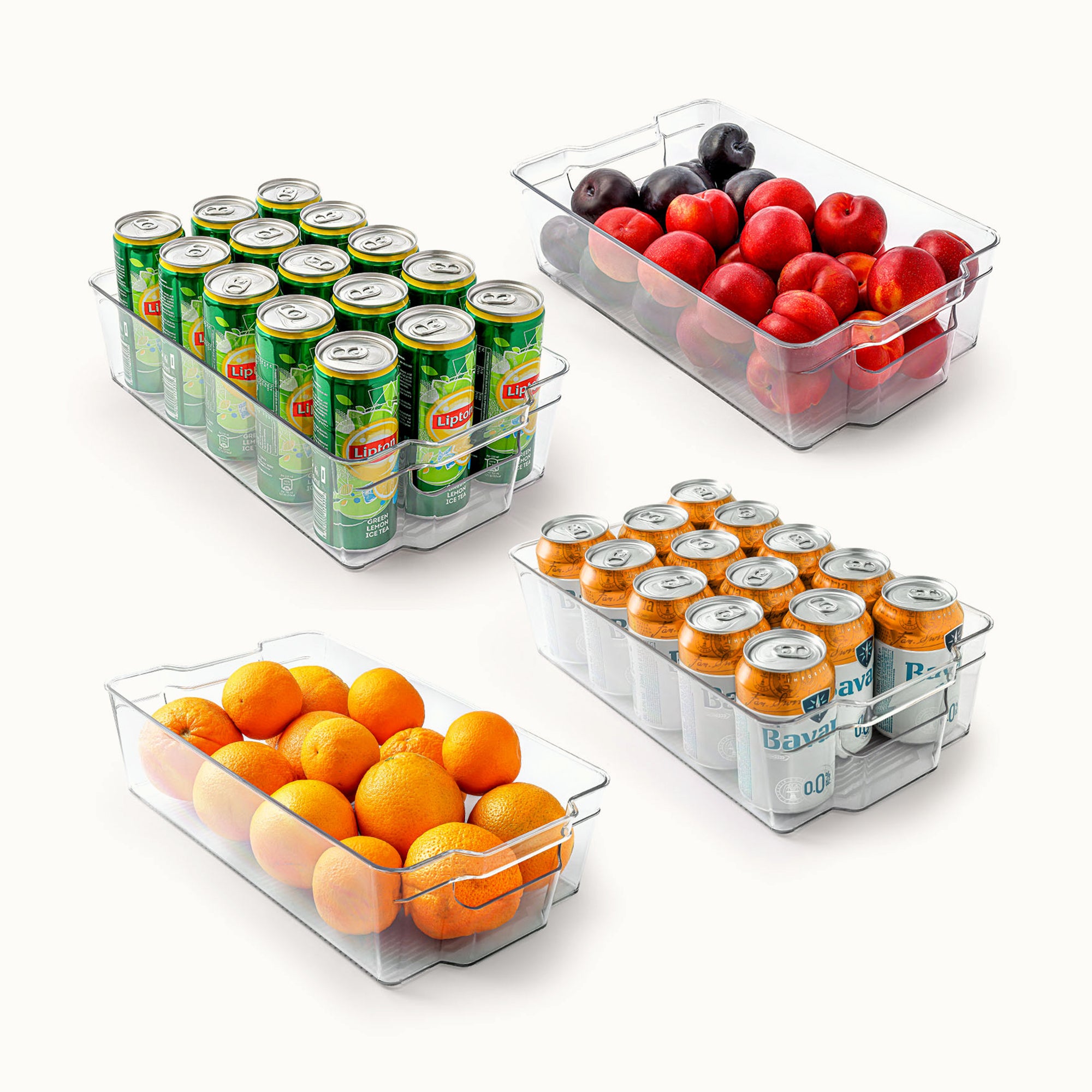 Clear Refrigerator Organizer Bins Medium 12.5" x 6.2" x 3.5 by Zulay Kitchen