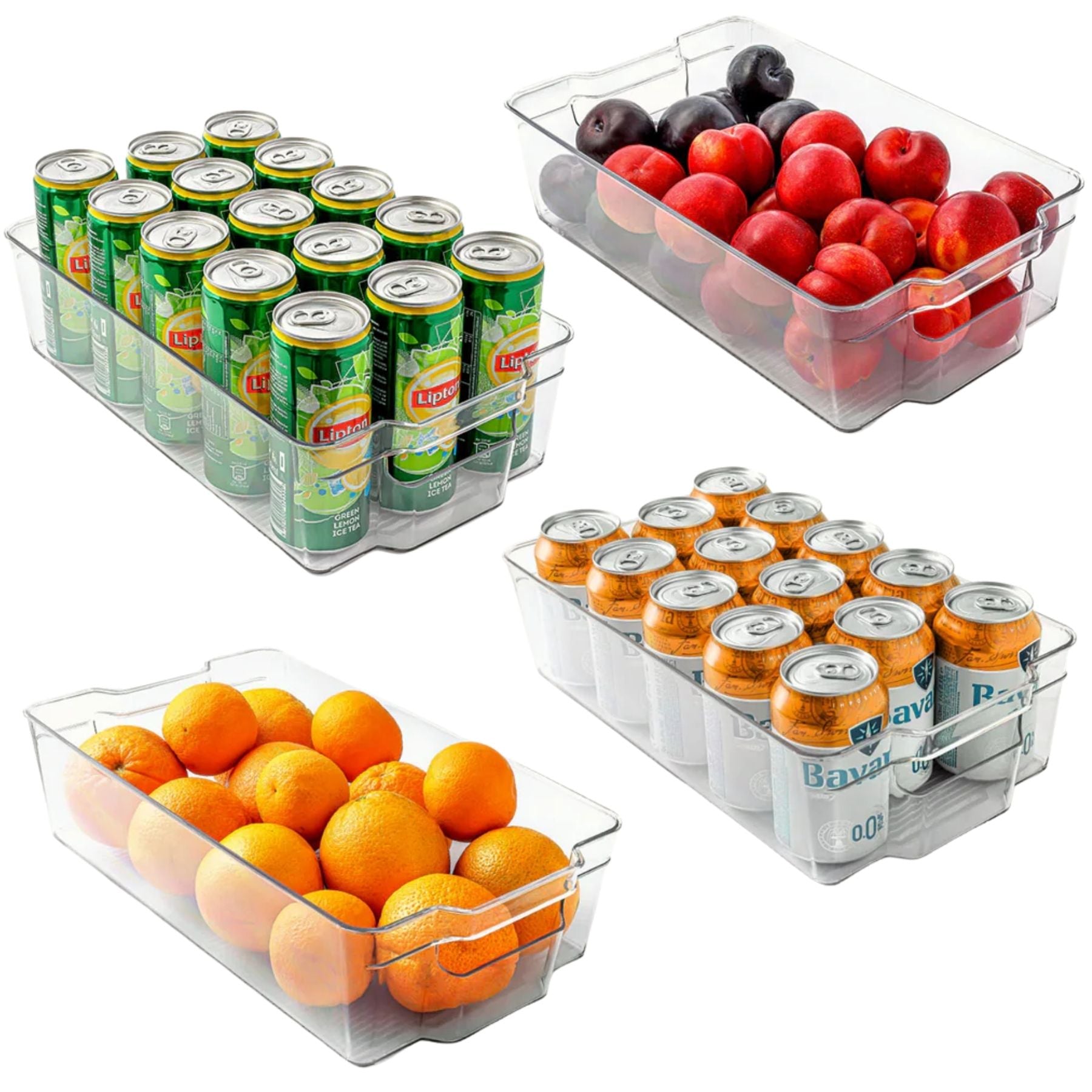 Clear Refrigerator Organizer Bins Medium 12.5" x 6.2" x 3.5 by Zulay Kitchen
