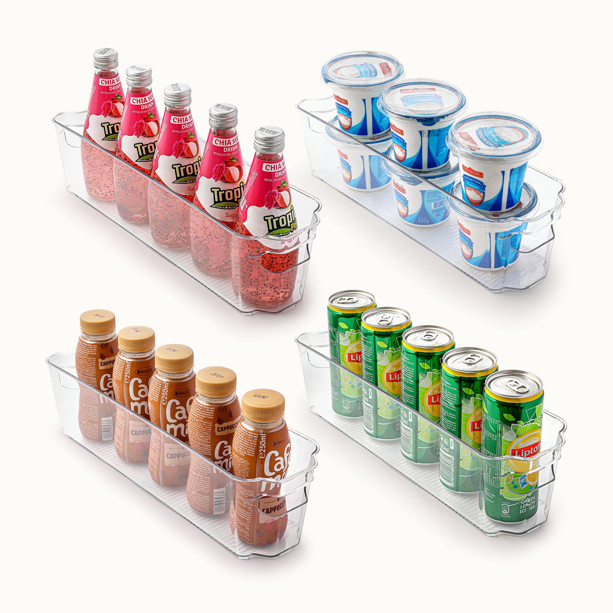 Clear Refrigerator Organizer Bins - Narrow by Zulay Kitchen