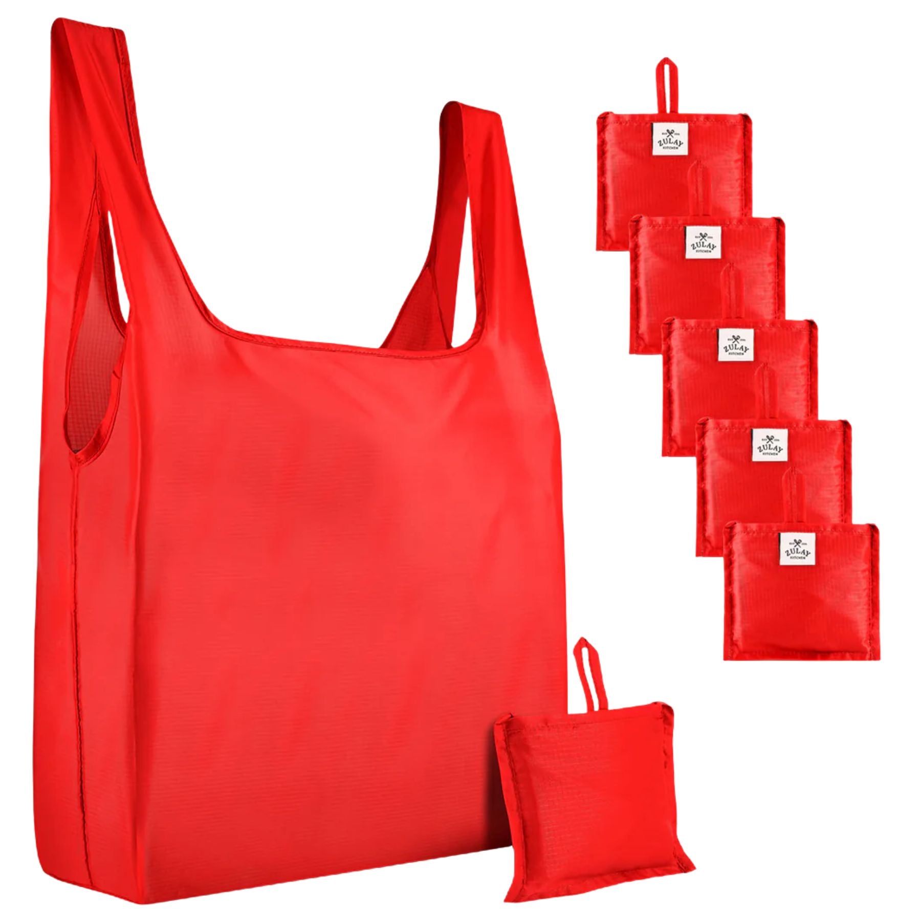 Reusable Grocery Bags - 5 Pack-Red by Zulay Kitchen