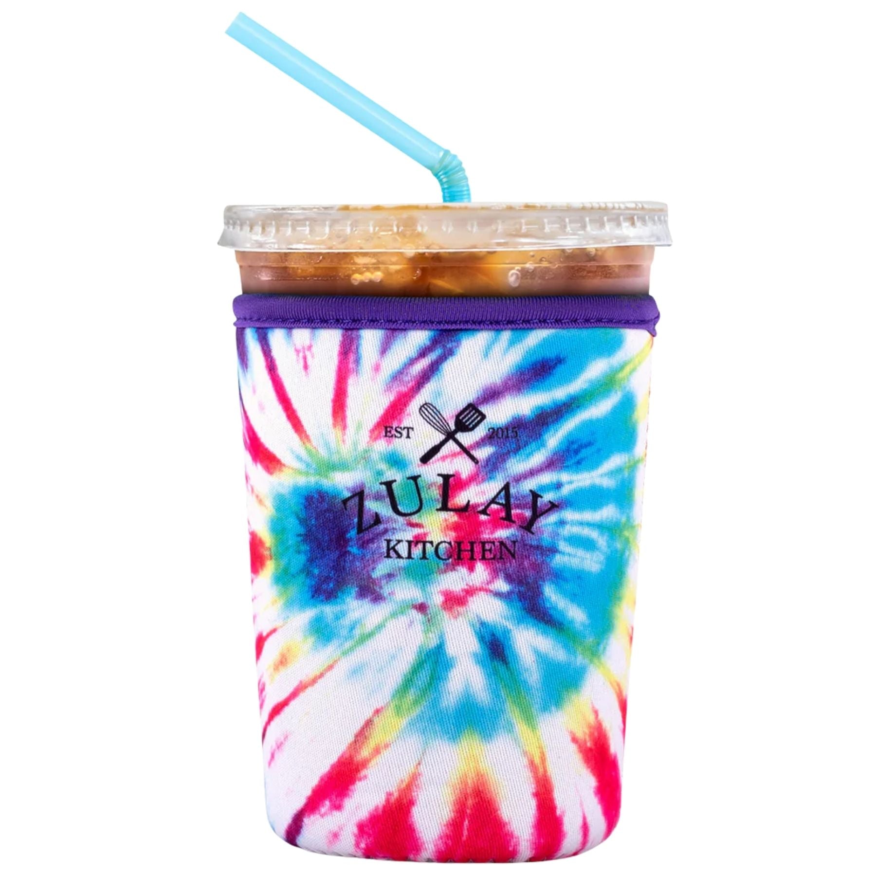 Reusable Iced Coffee Sleeve Rainbow by Zulay Kitchen