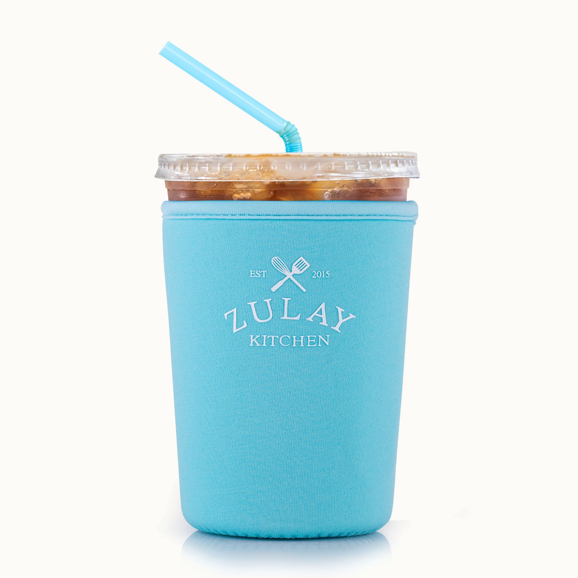 Reusable Iced Coffee Sleeve Light Blue Sleeve by Zulay Kitchen