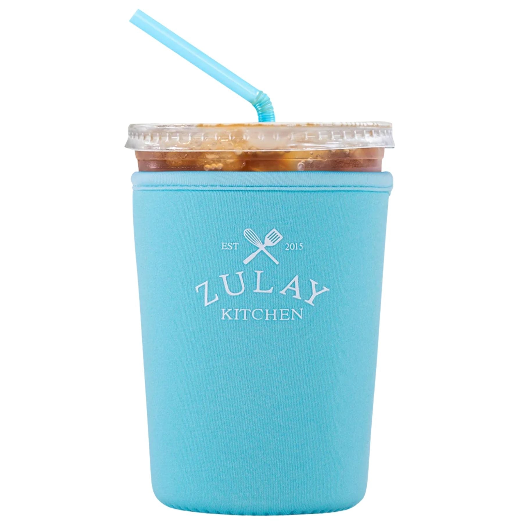 Reusable Iced Coffee Sleeve Light Blue Sleeve by Zulay Kitchen
