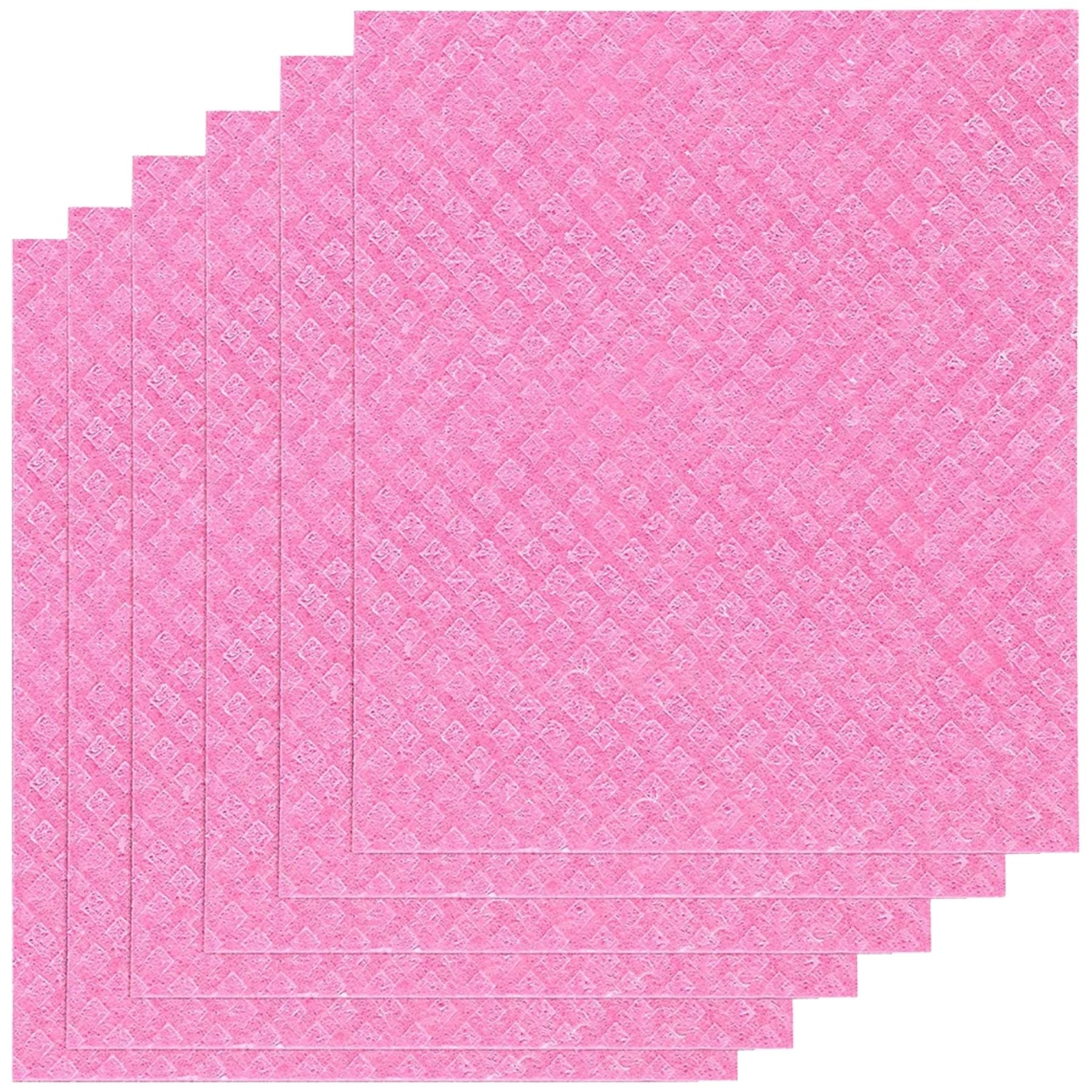 Reusable Swedish Dishcloth (6 Pack) - Rose Red by Zulay Kitchen