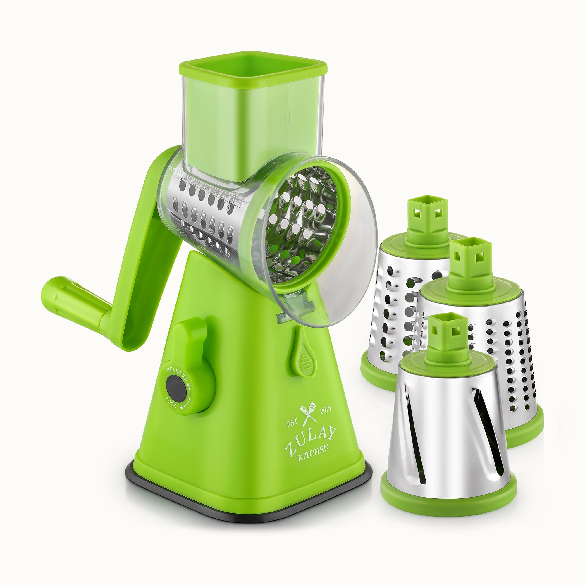 Zulay Kitchen Rotary Cheese Grater- Light Green by Zulay Kitchen